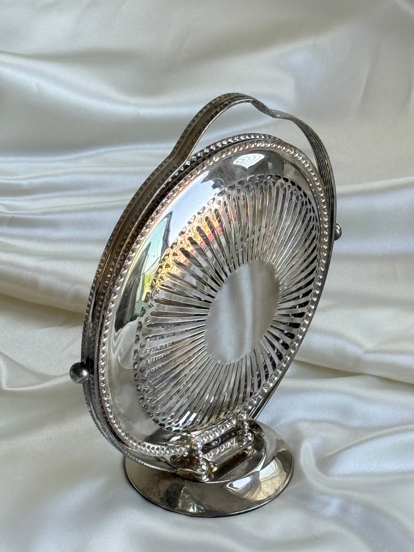 Vintage Silver Plated Folding Tidbit Server
