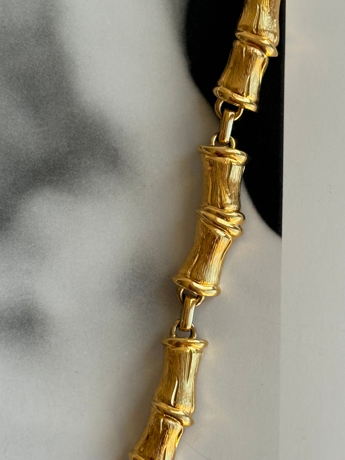 Vintage Monet Gold-Tone Bamboo Link Statement Necklace