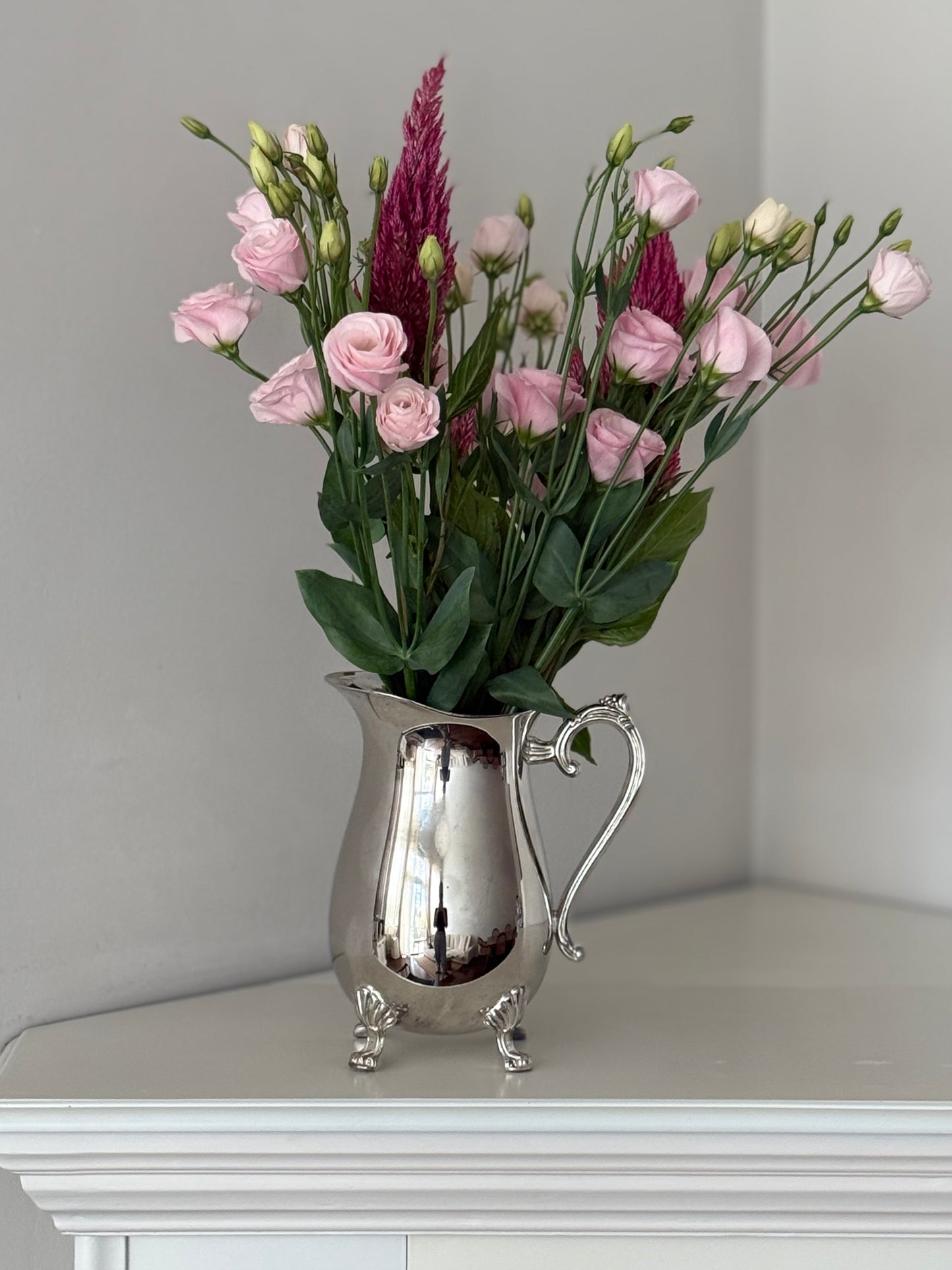 Vintage silver plated footed pitcher