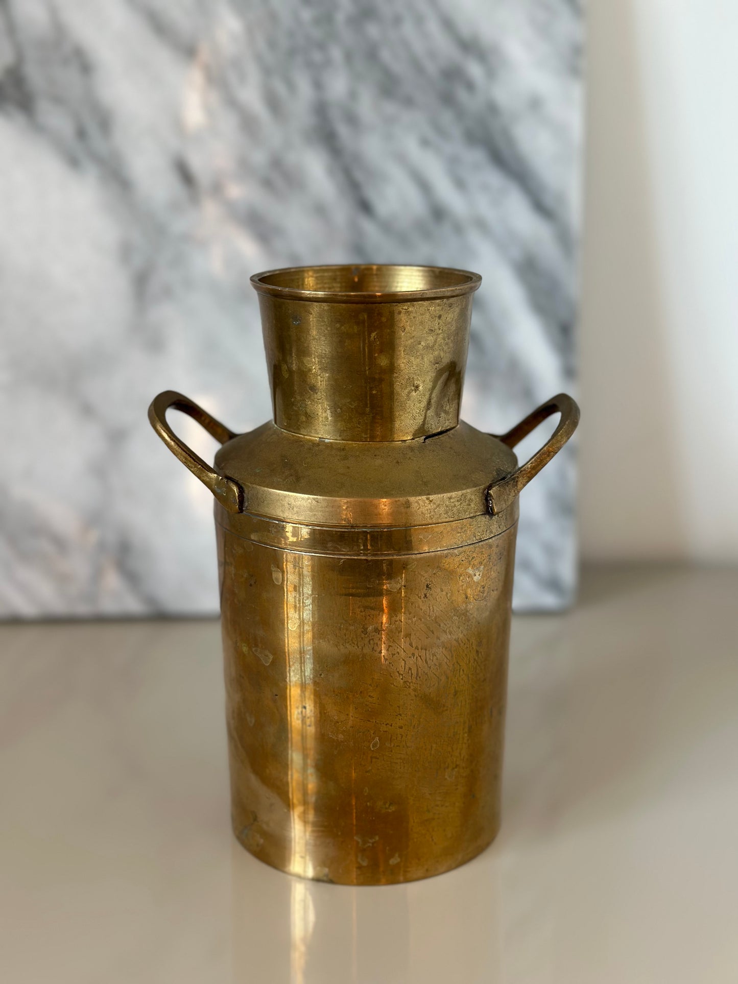 Vintage brass milk can