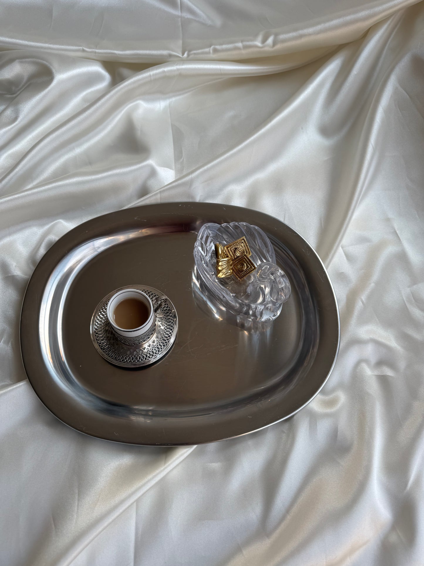 Vintage Clear Acrylic Swan Trinket Dish