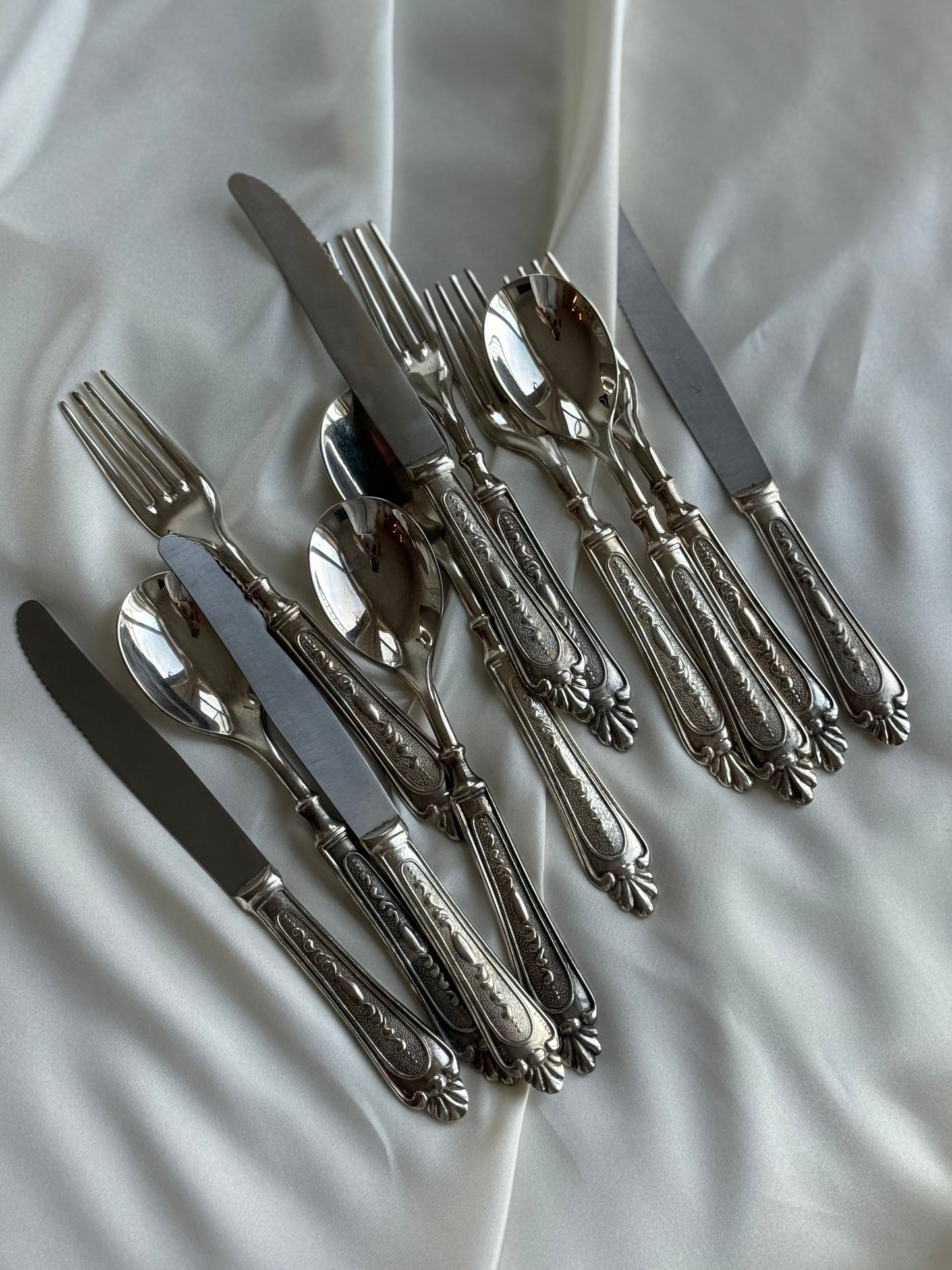 Vintage Silver-Plated Flatware Set — Made in Italy