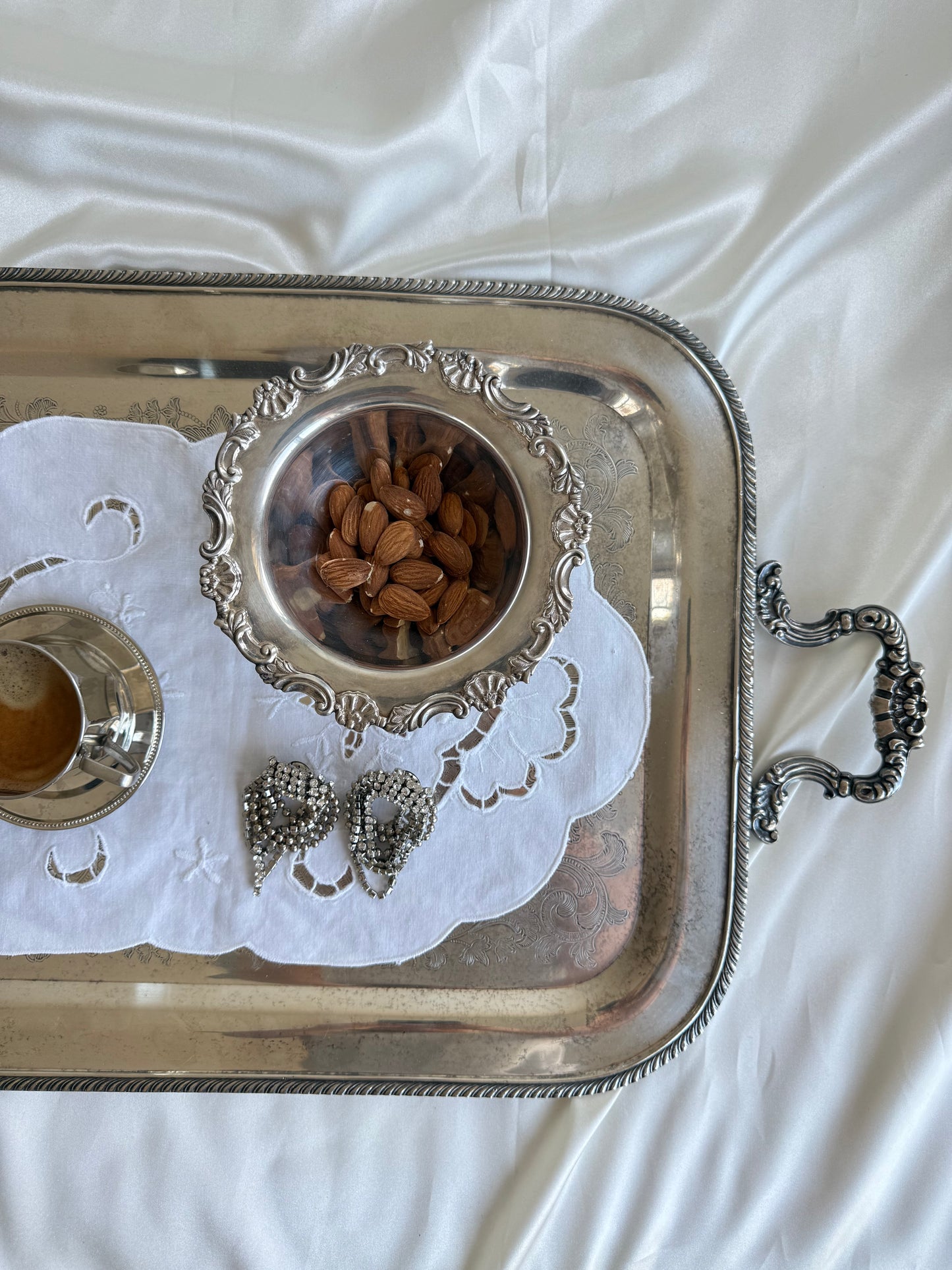 Vintage Silver-Plated on Brass Pedestal Bowl