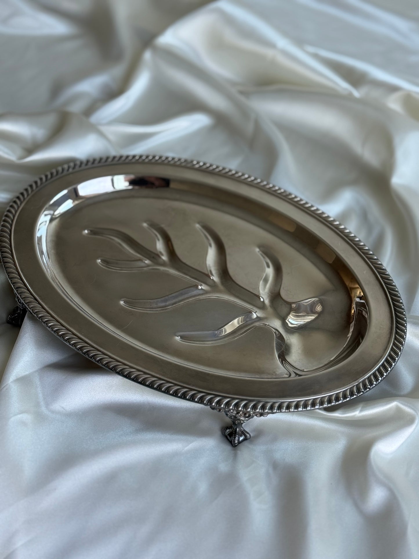 Vintage Viking Plate Silver-Plated Footed Tray