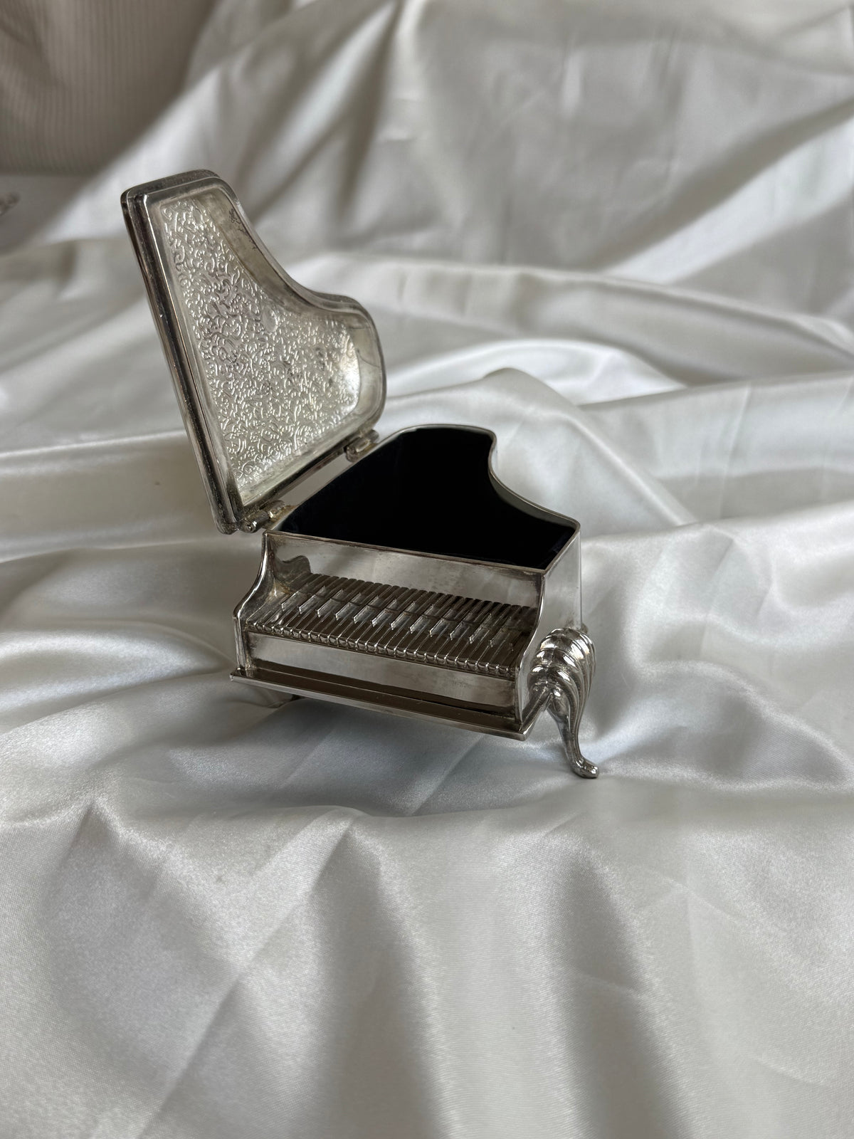 Vintage Silver Plated Piano Trinket Box