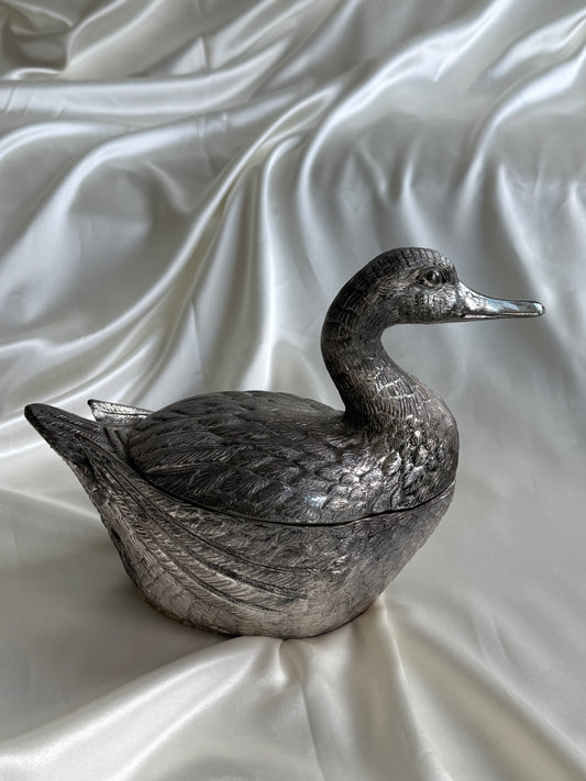 Mauro Manetti Mid-Century Silver-Plated Duck Ice Bucket – Italy