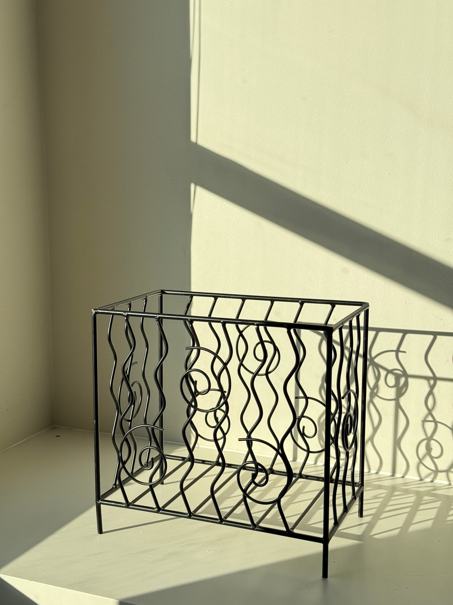 Vintage Black Metal Magazine Holder