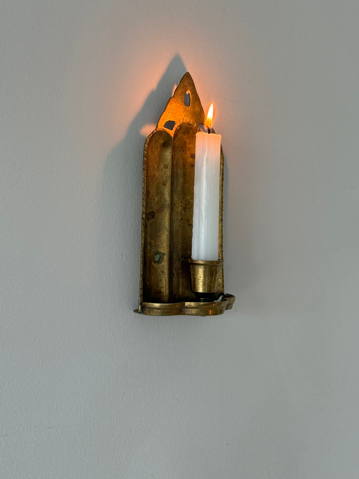 Vintage Brass Wall Candle Sconce