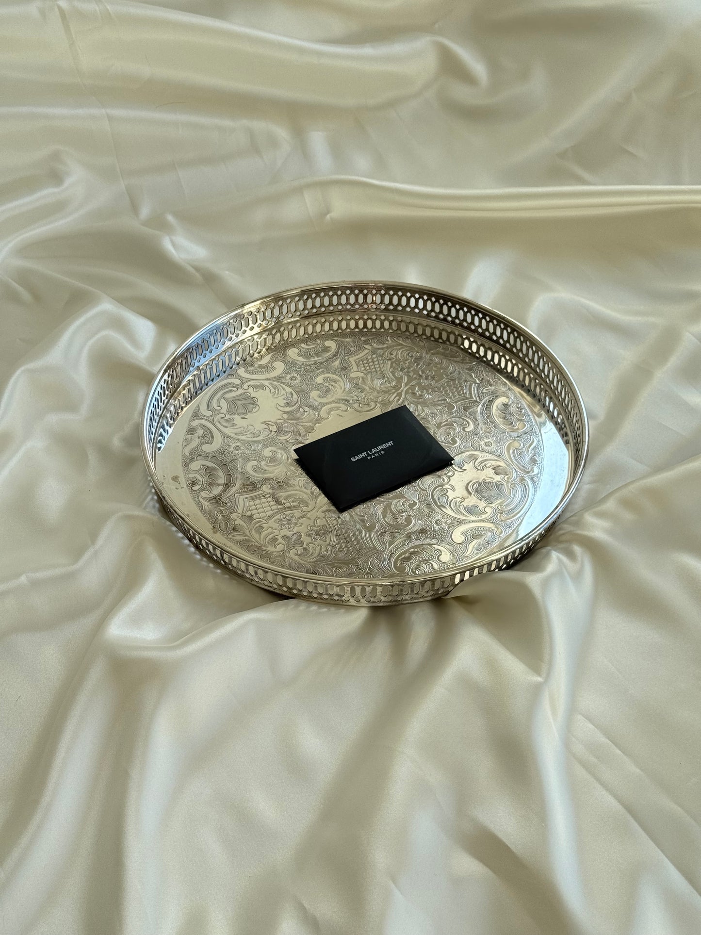 Vintage Silver-Plated Gallery Tray