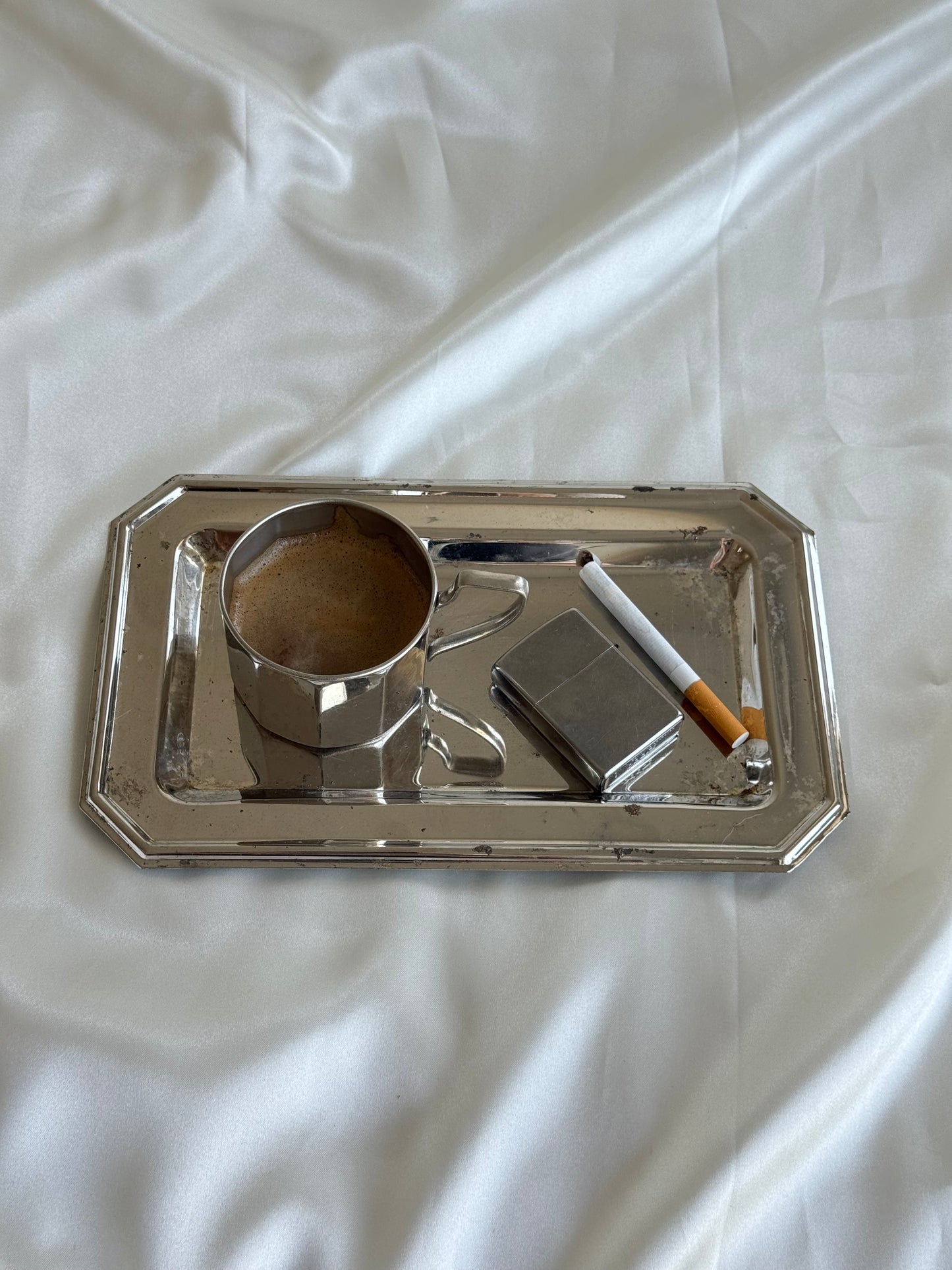Vintage Silver-Toned Rectangular Tray