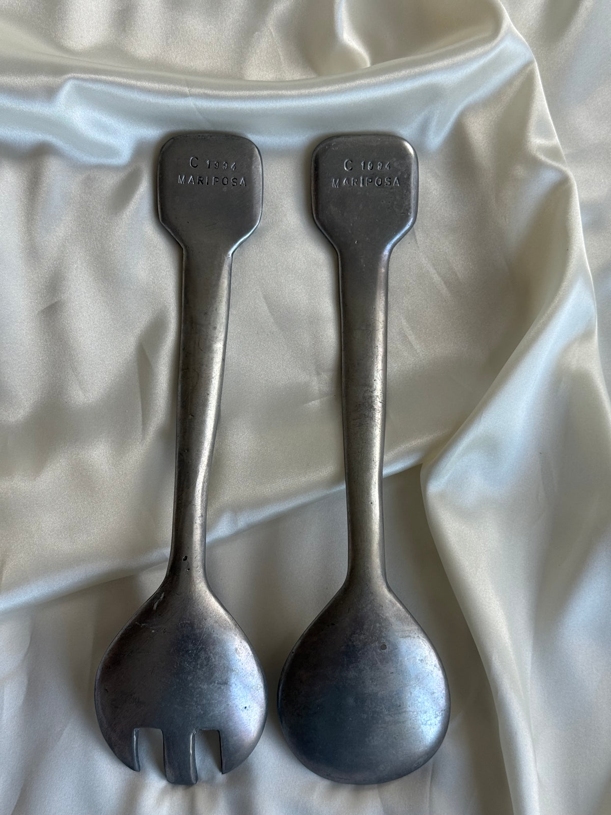 Vintage Mariposa Palm Tree Salad Servers