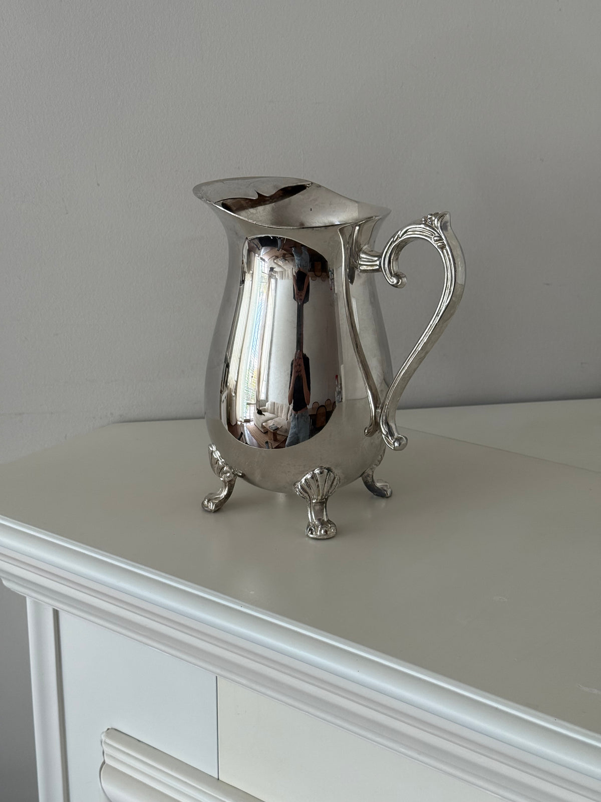 Vintage silver plated footed pitcher
