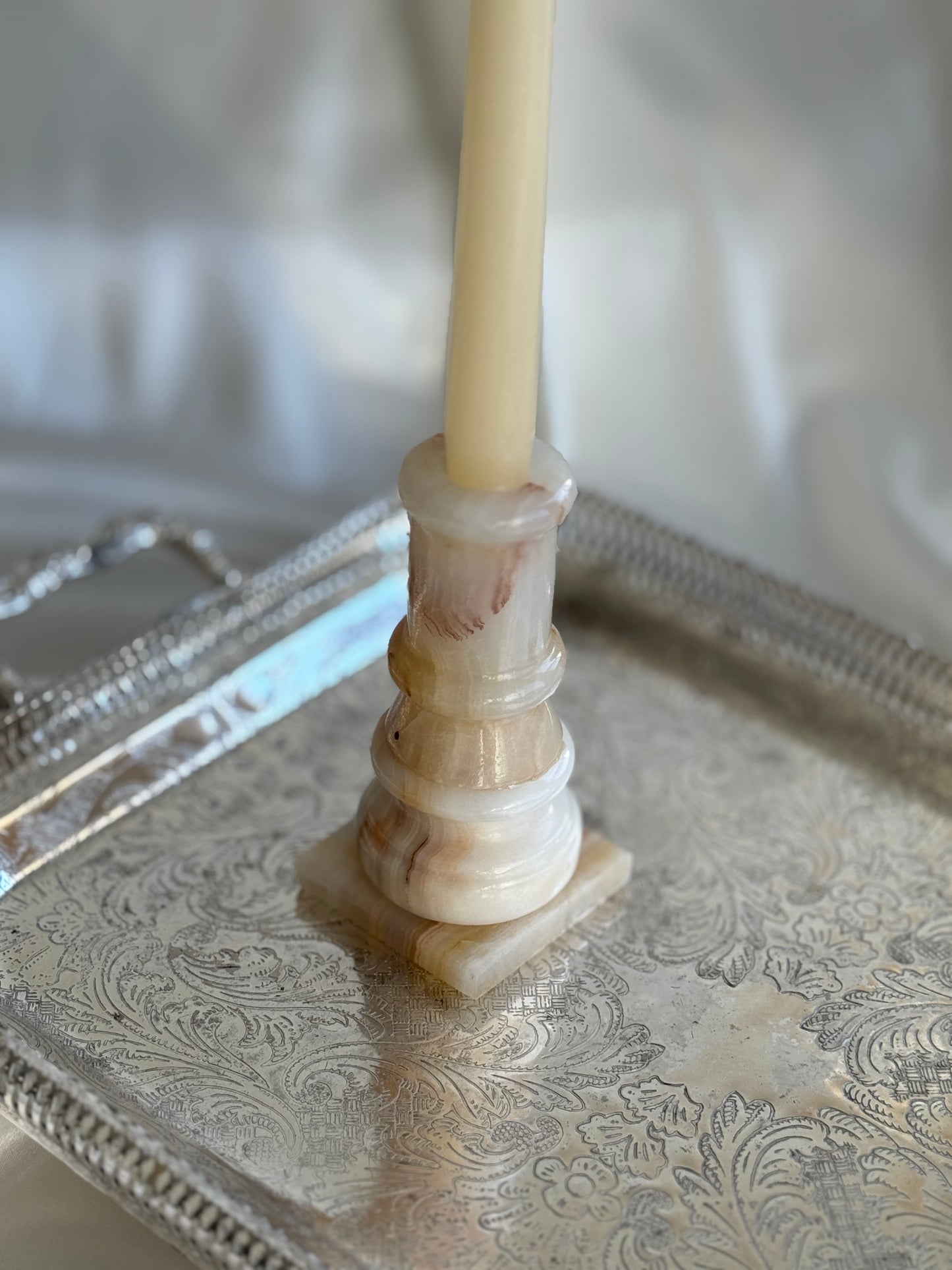 Vintage Onyx Candle Holder
