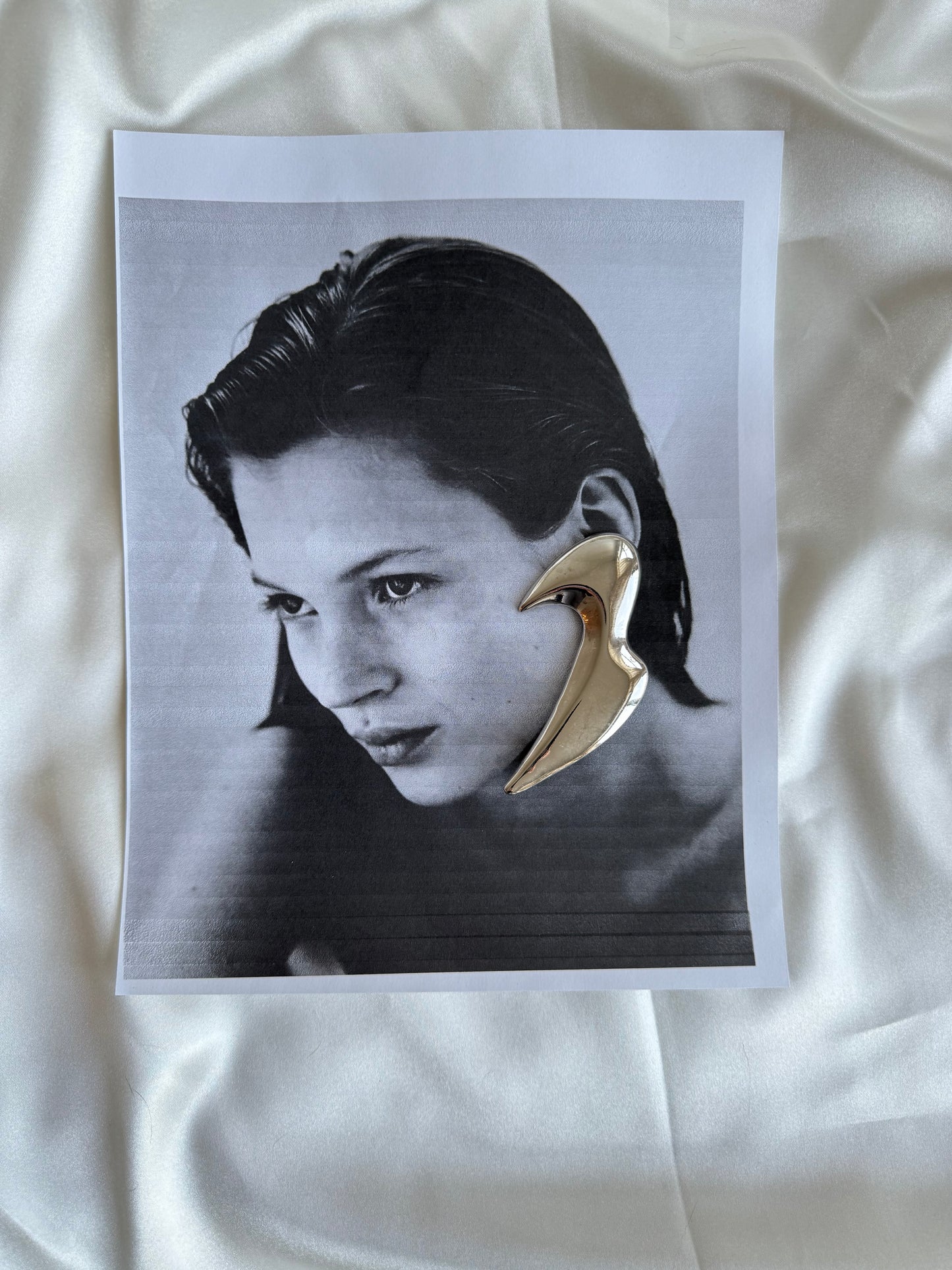 Vintage Silver-Plated Sculptural Brooch