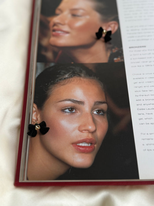 Vintage Velvet Bow Stud Earrings