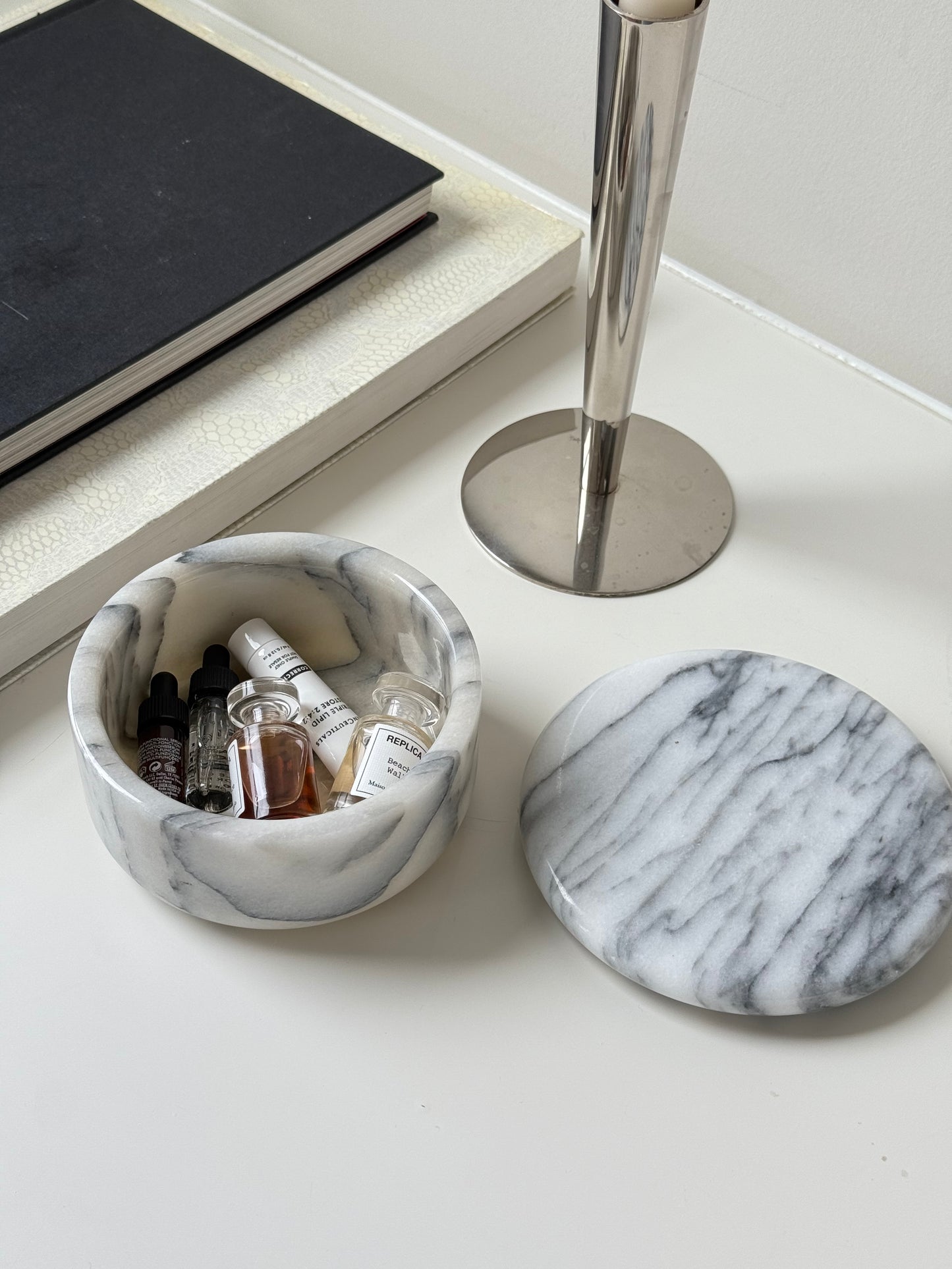 Vintage Marble Lidded Container