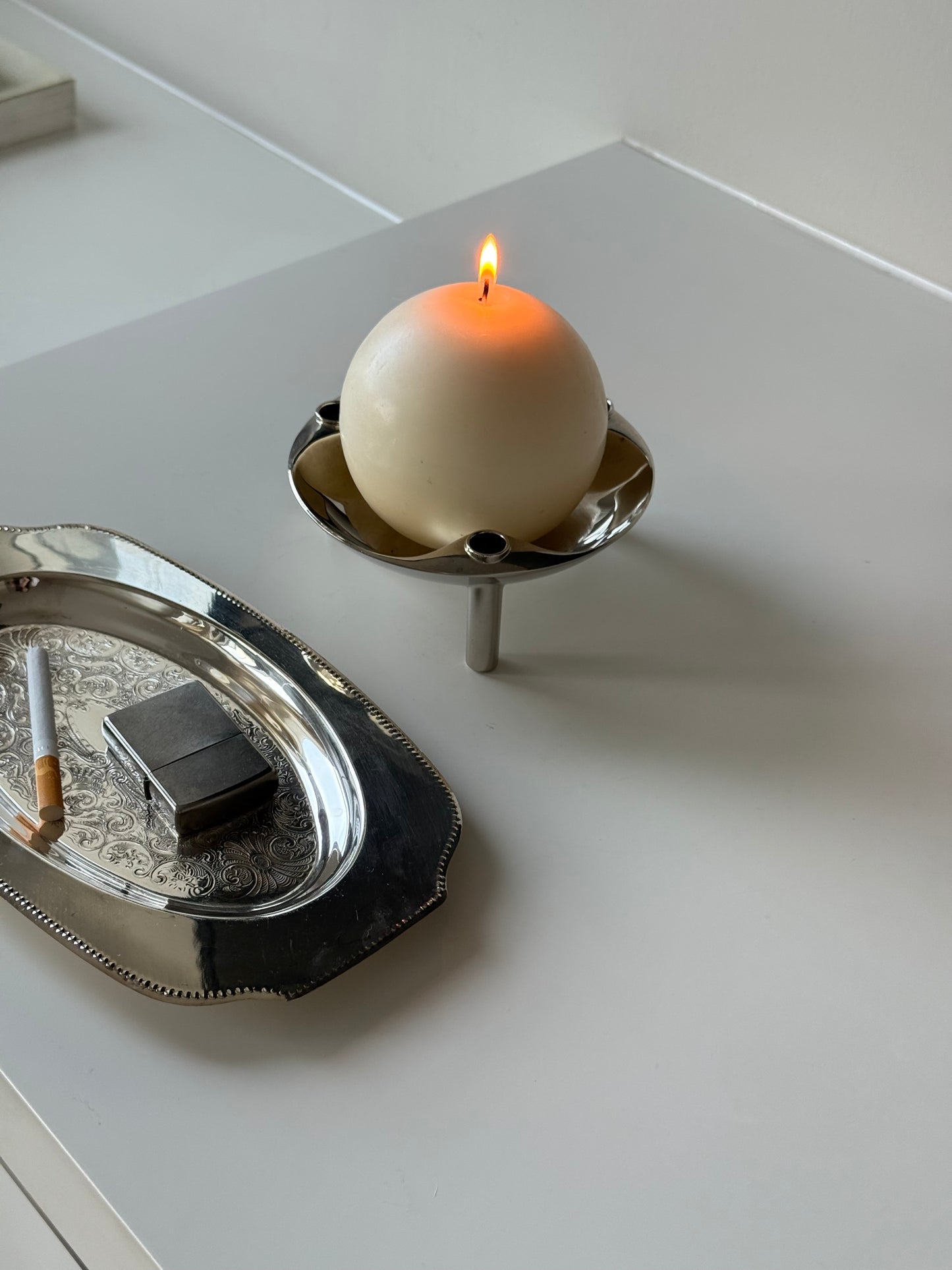 Fritz Nagel for BMF — Mid-Century Modular Chrome Bowl / Candle Holder (West Germany)