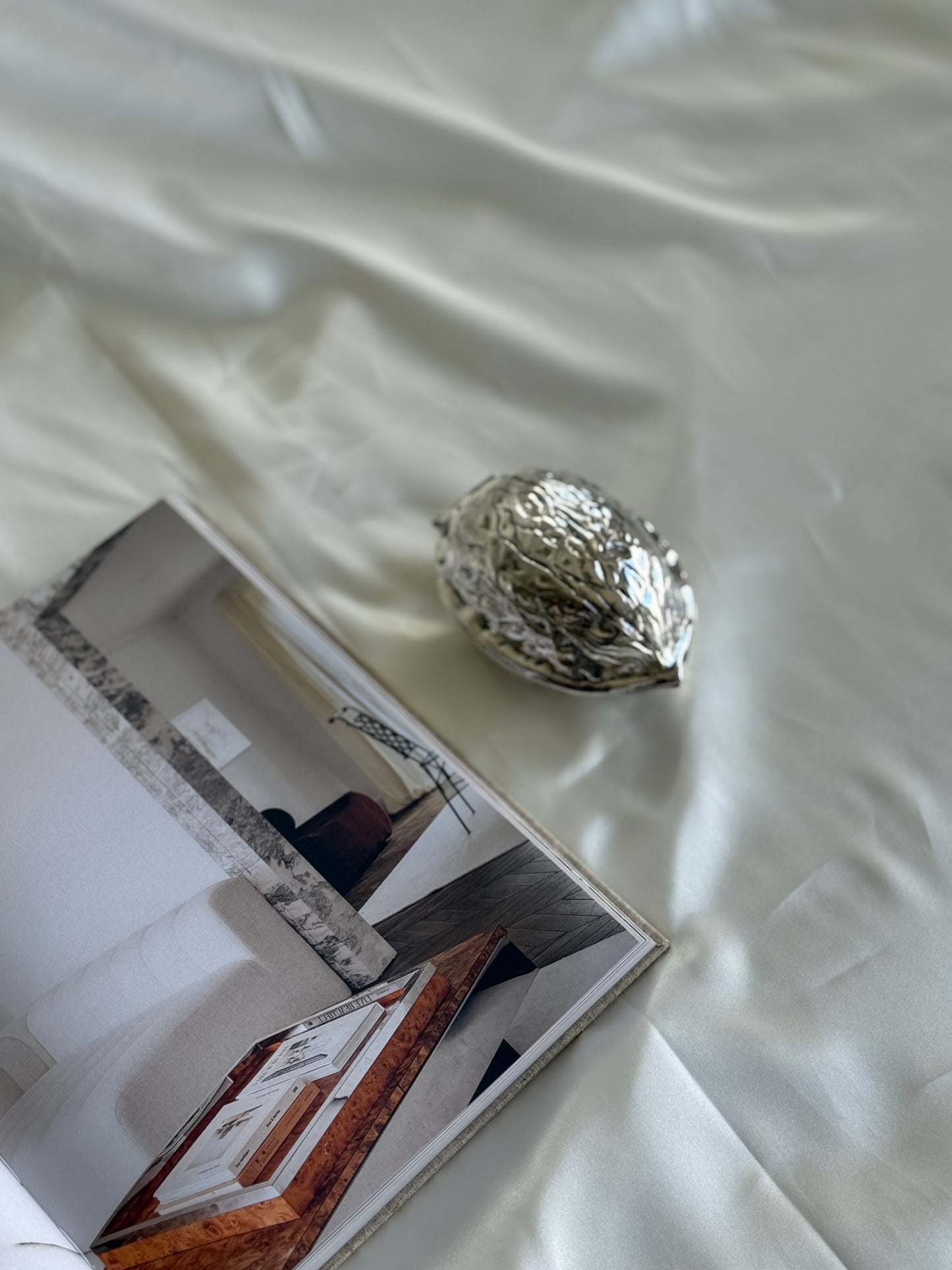Vintage Silver Walnut Nutcracker & Trinket Box