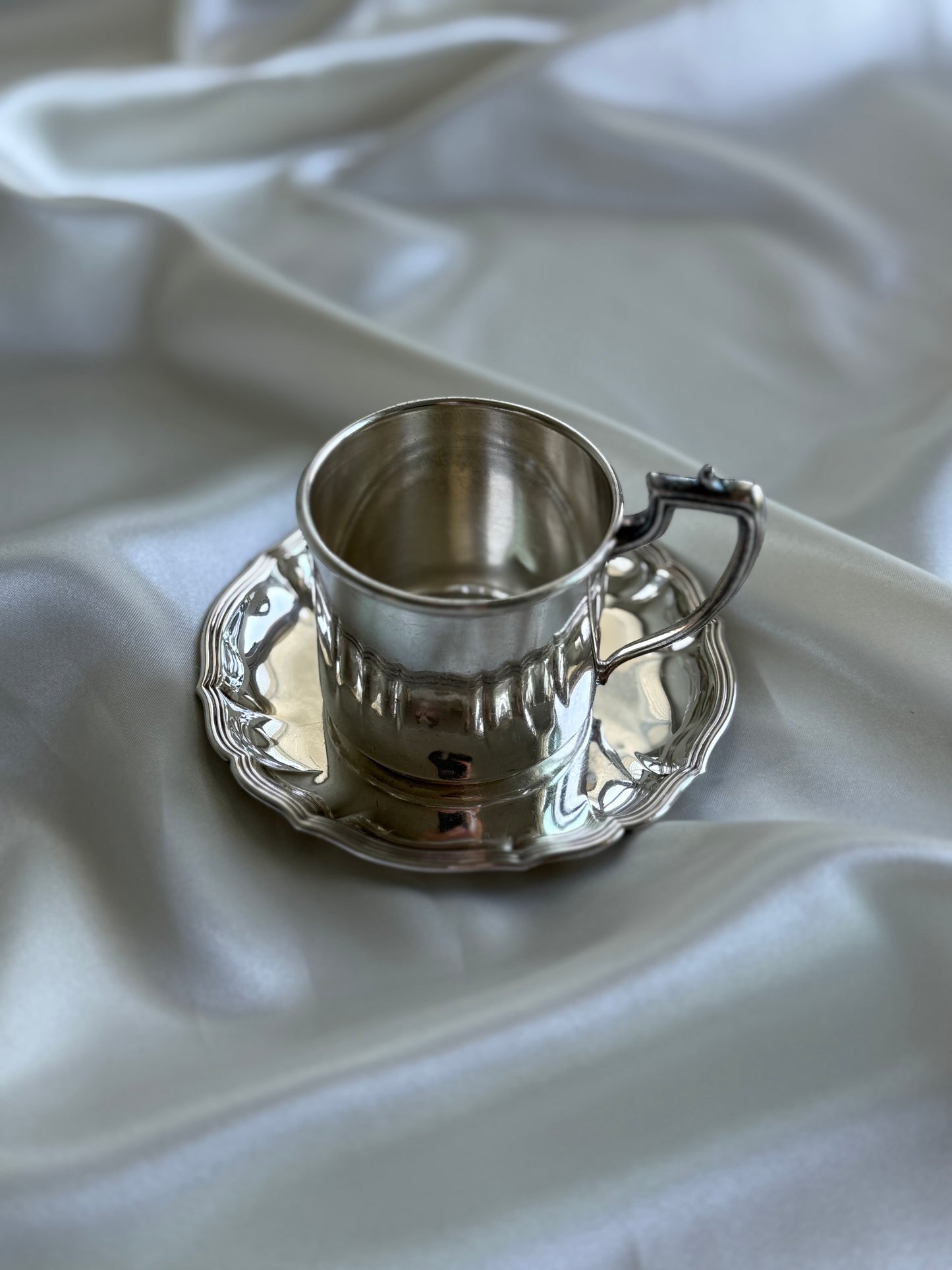 Vintage Silver Plated Tea / Coffee Cup with Underplate