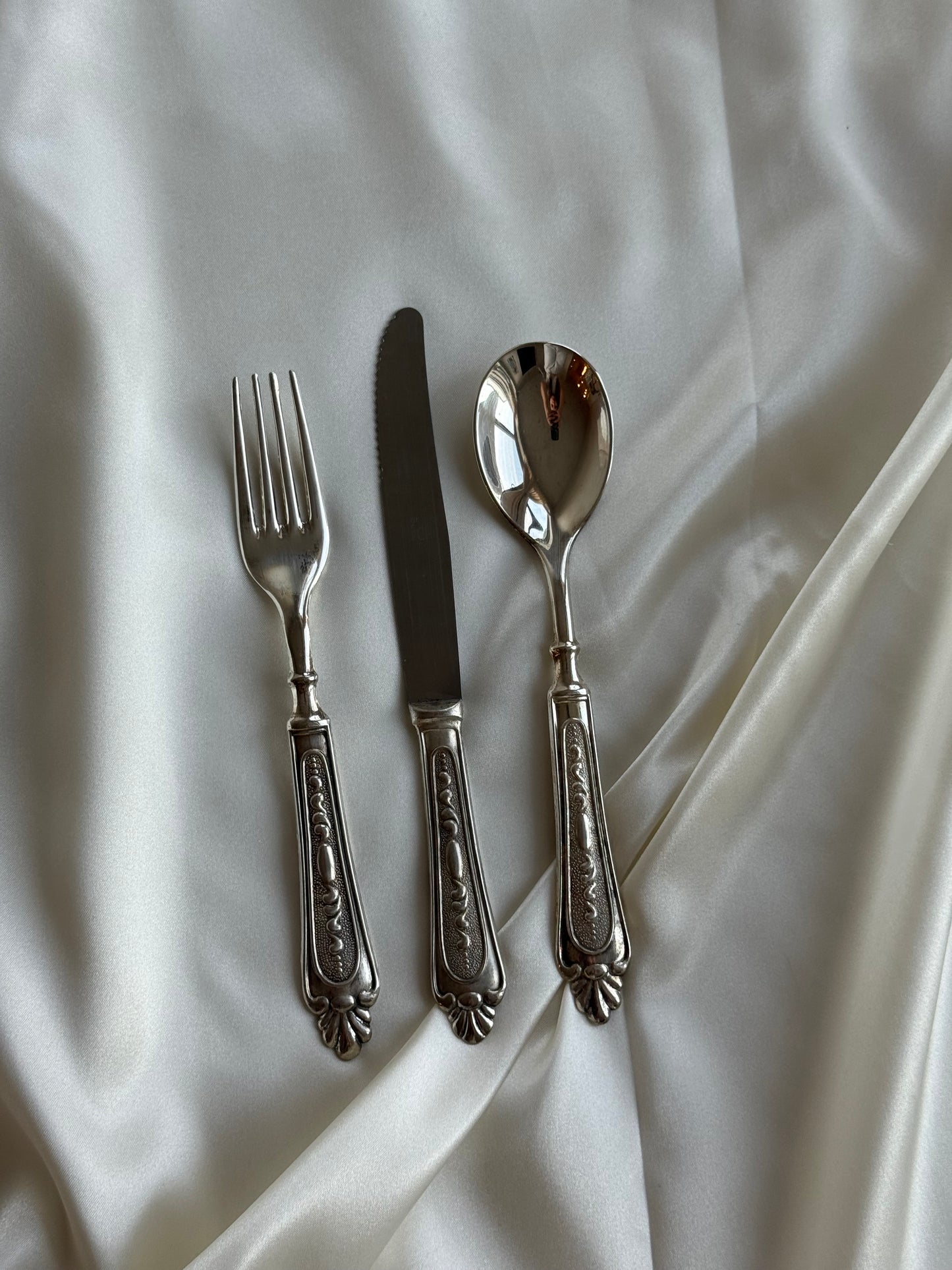 Vintage Silver-Plated Flatware Set — Made in Italy