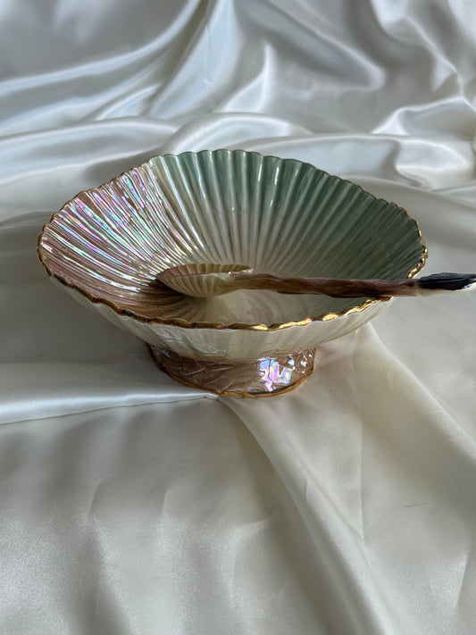 Vintage Royal Winton Lustreware Shell Bowl & Spoon – Made in England