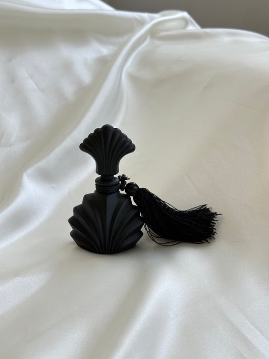 Vintage Matte Black Perfume Bottle with Tassel