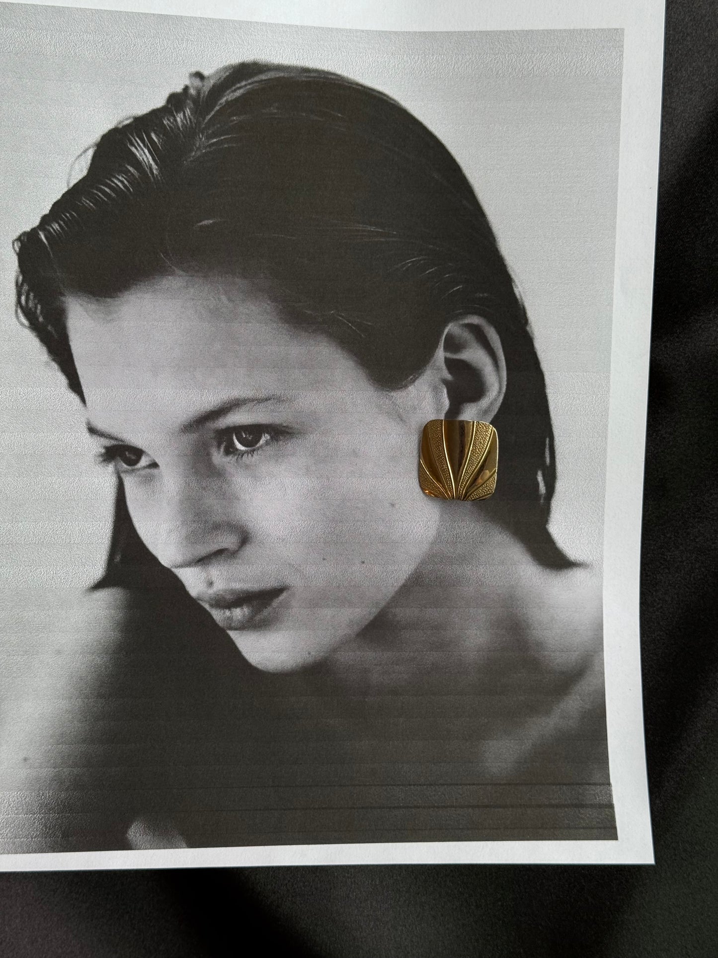 Lightweight Vintage Textured Swirl Gold-Tone Clip-On Earrings