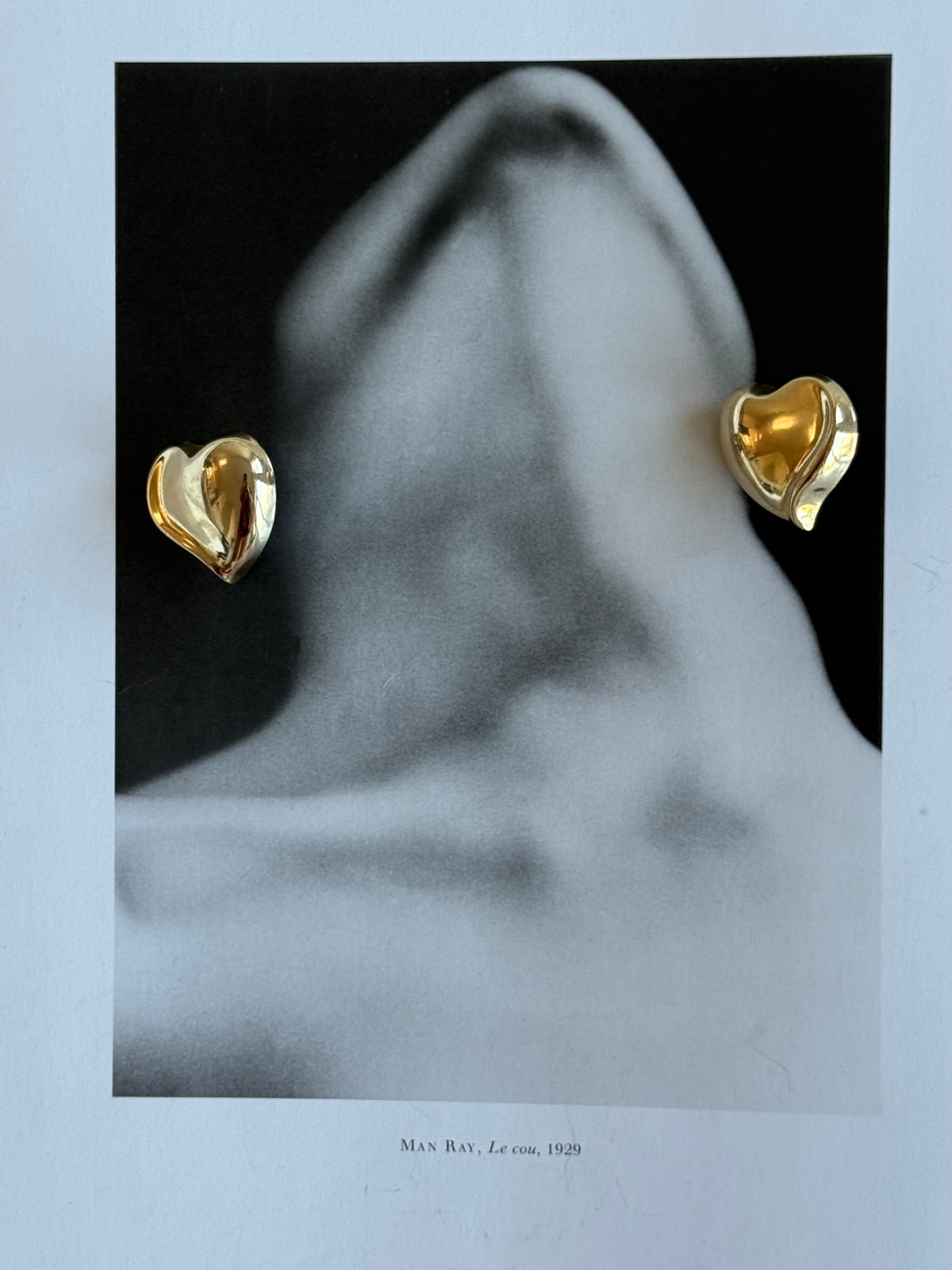 Vintage Sculptural Heart Clip-On Earrings