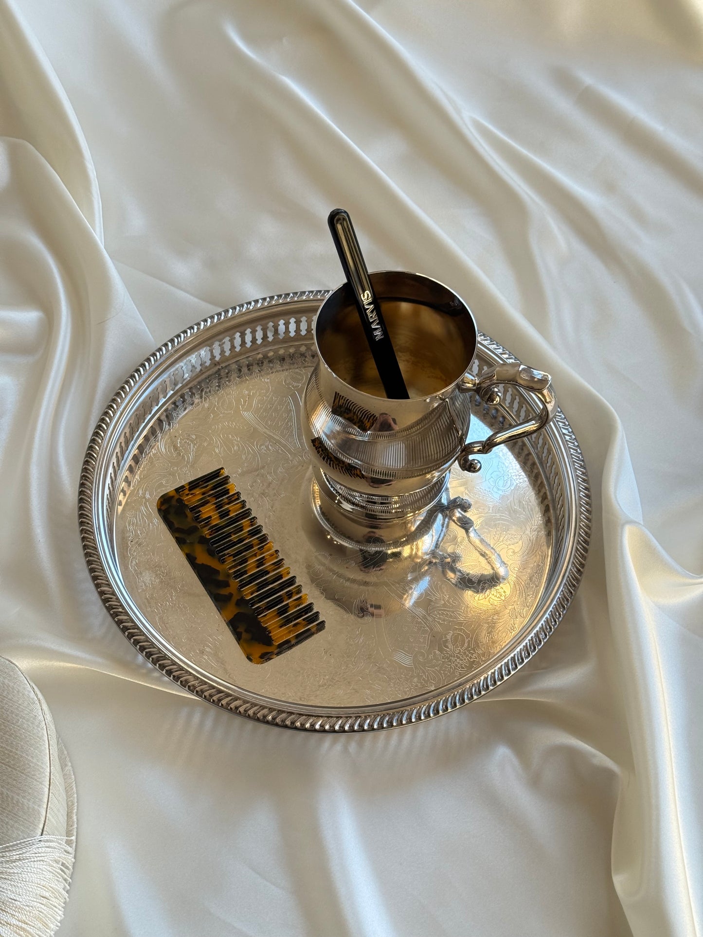 Vintage Silver-Plated Mug on Brass