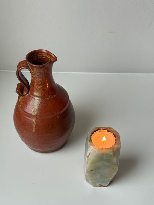 Vintage Ceramic vase sculptural handle