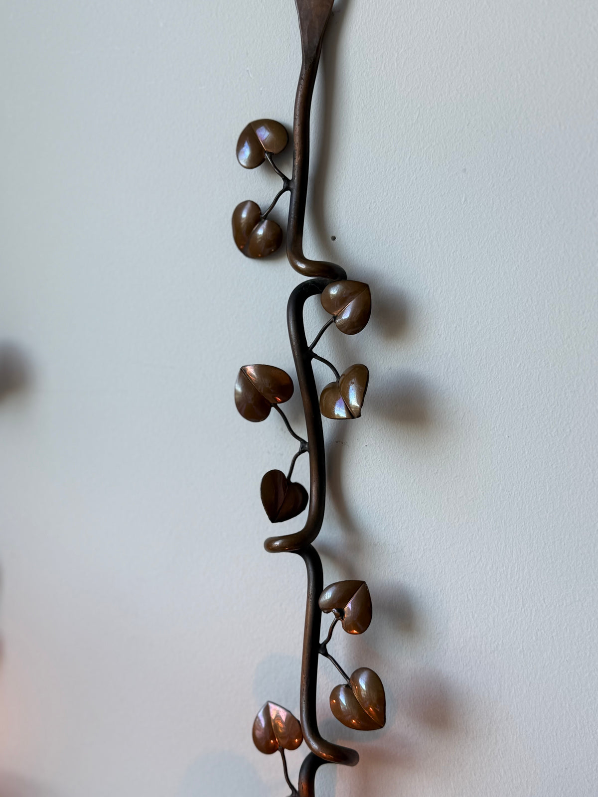 Vintage Handcrafted Botanical Vine Wall Candle Sconces – Pair