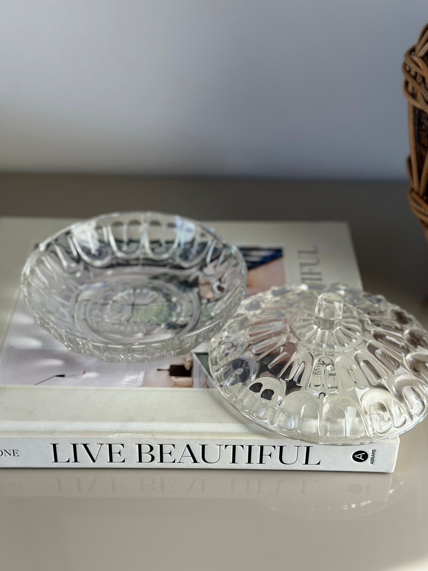 Glass catchall with lid