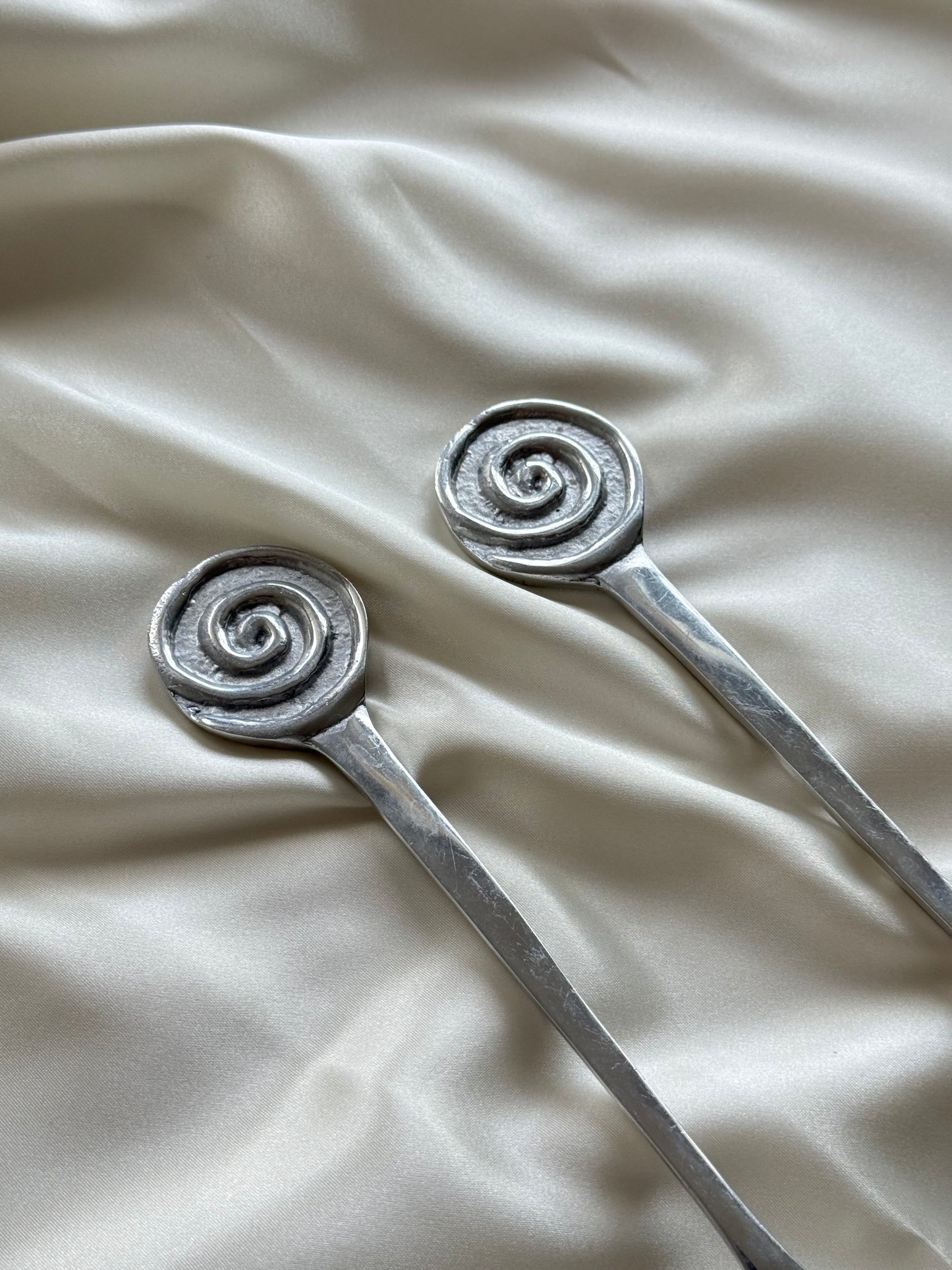 Vintage Metal Salad Server Set