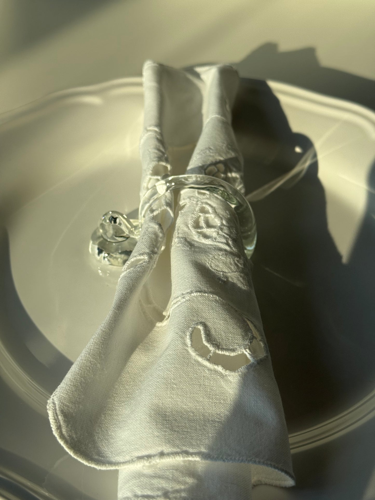 Vintage Glass Swan napkin rings
