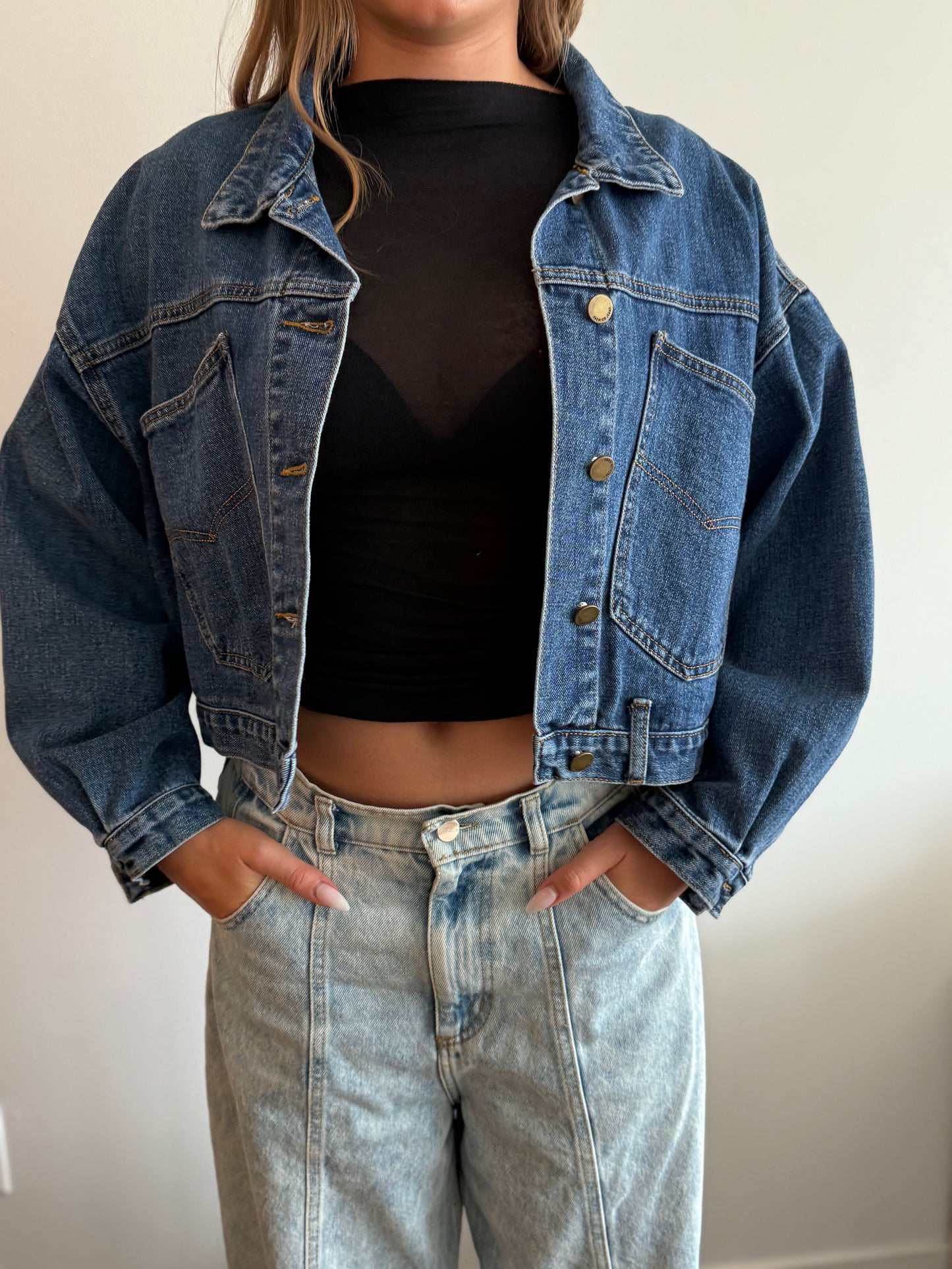 Vintage Cropped Denim Jacket