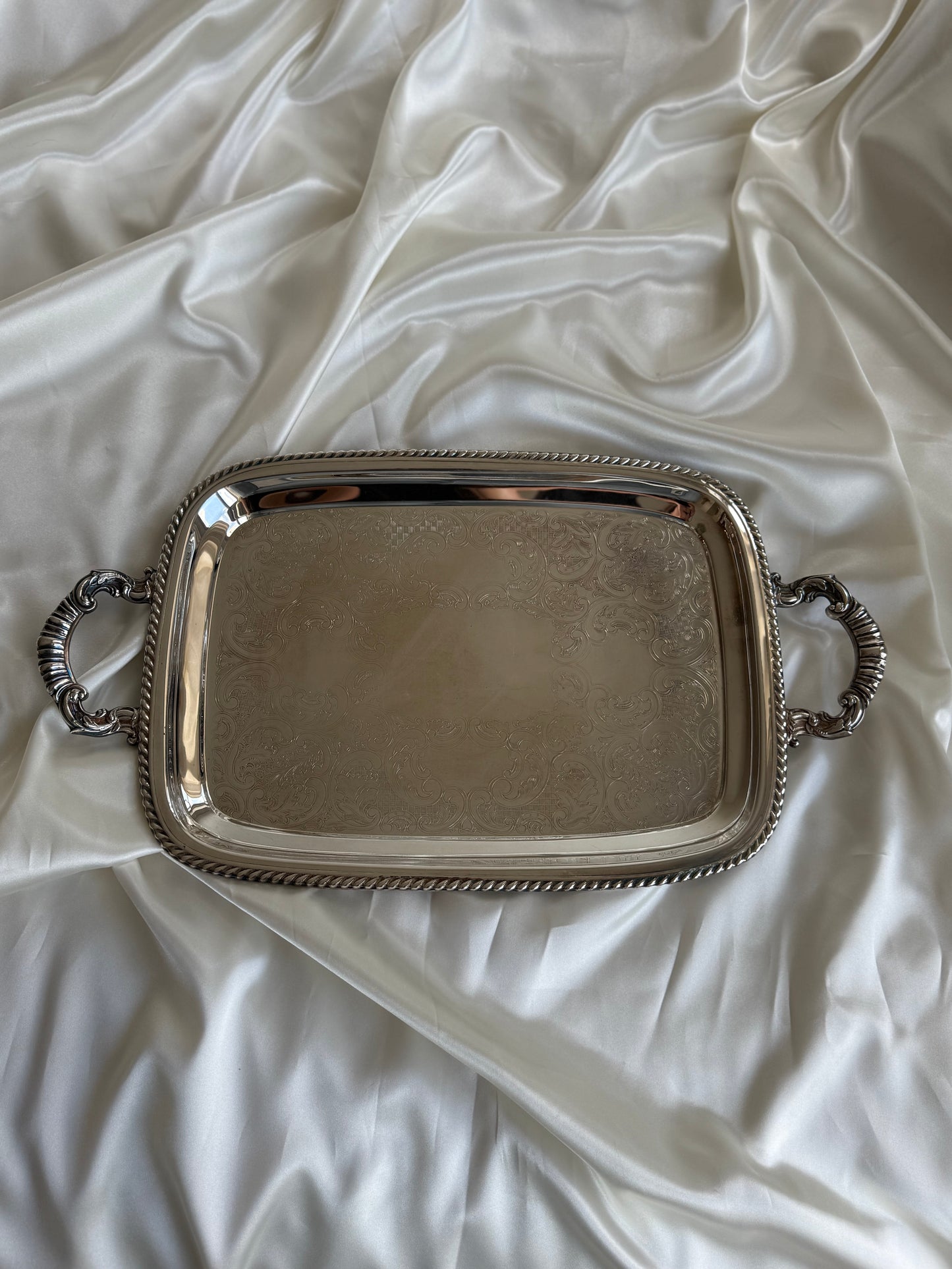 Vintage silver plated serving tray