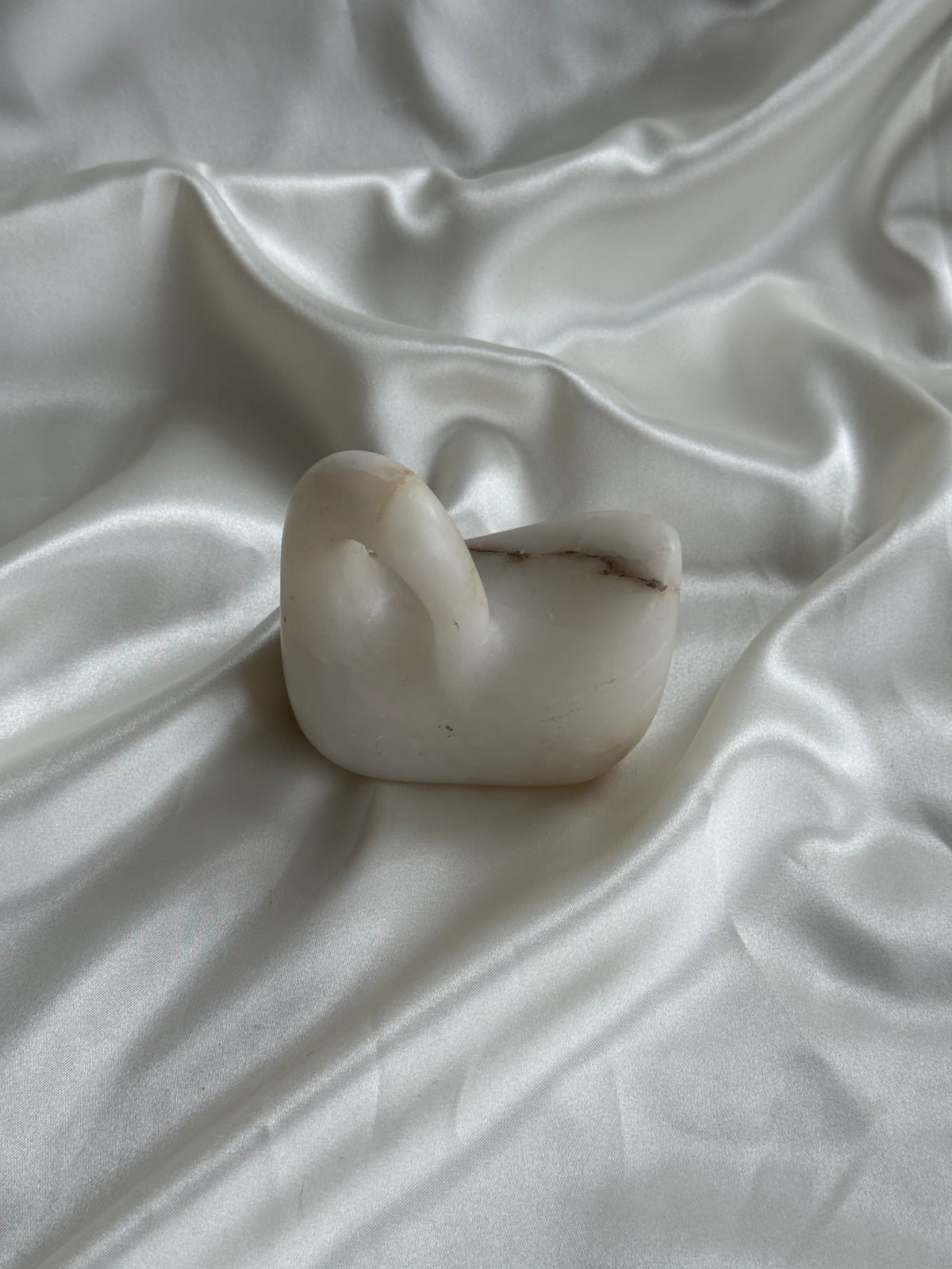 Vintage Hand-Carved Alabaster Swan