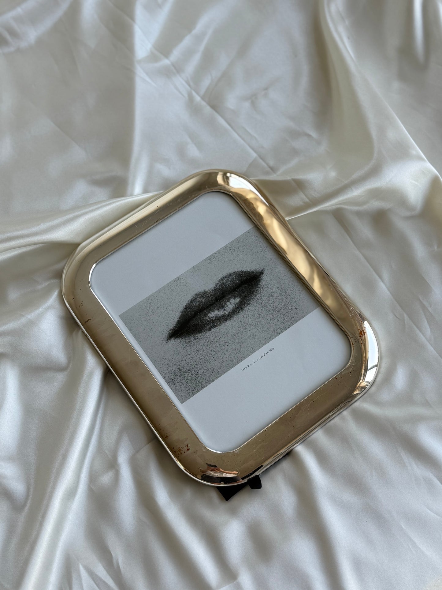 Large Vintage Postmodern Silver Cushion "Squircle" Frame