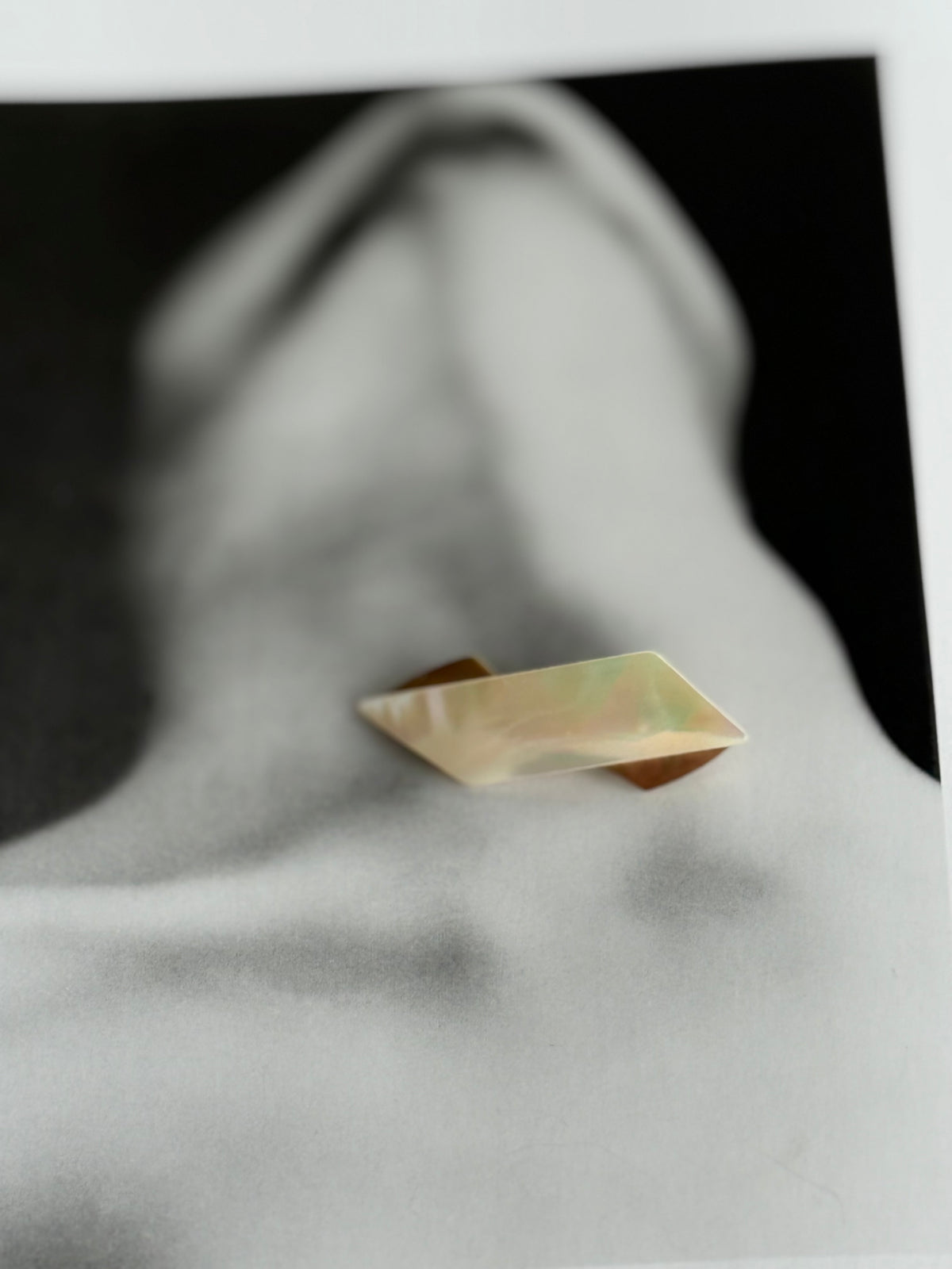 Vintage Mother-of-Pearl Geometric Brooch