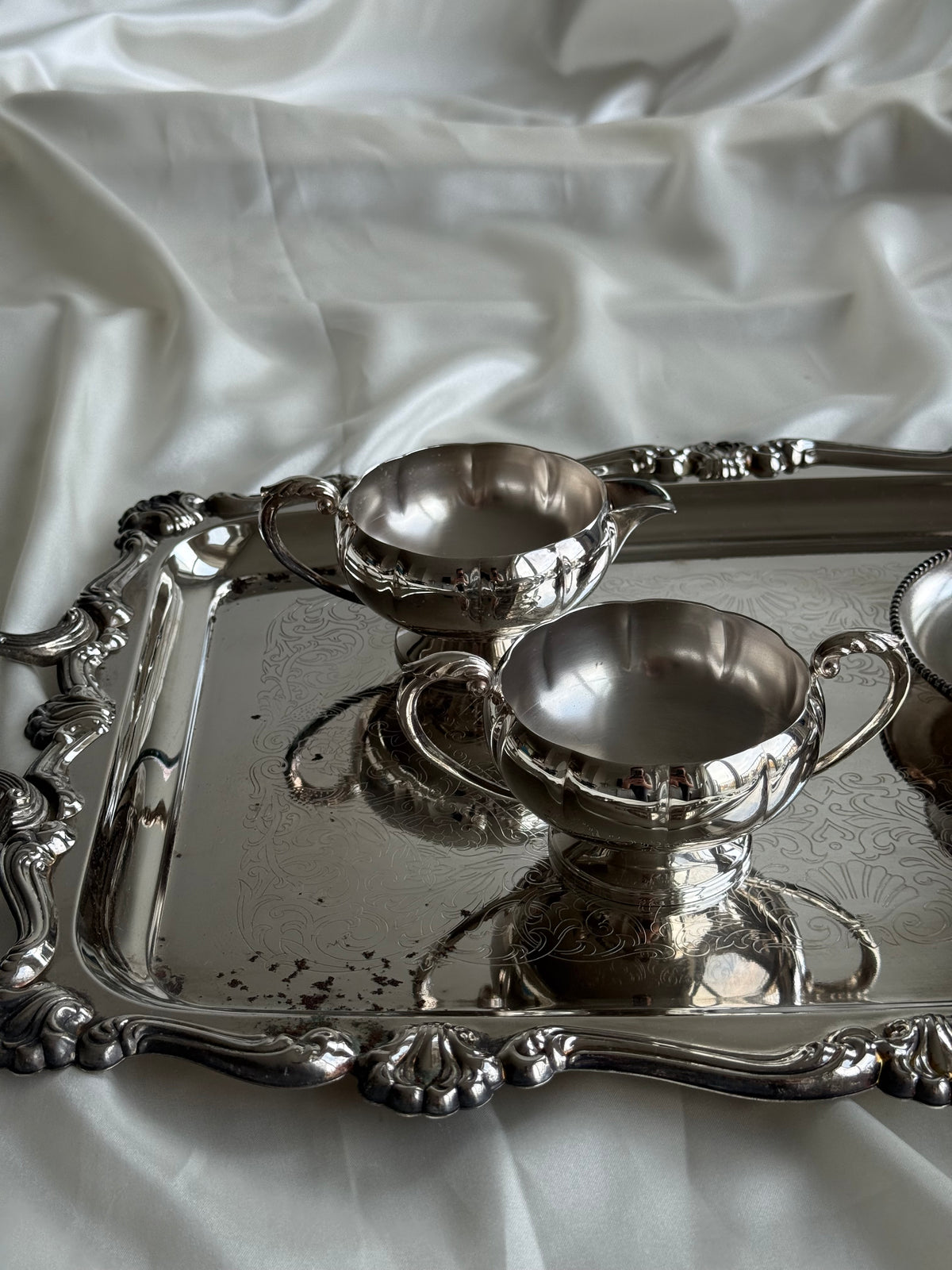 Vintage Silver-Plated Creamer & Sugar Bowl Set – Manor Plate