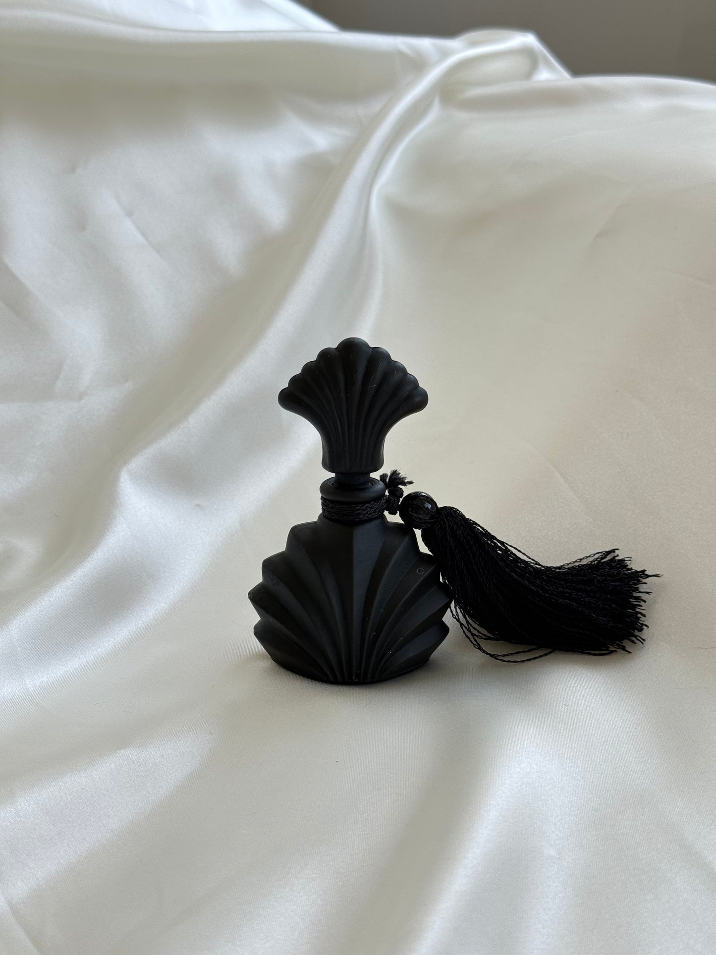 Vintage Matte Black Perfume Bottle with Tassel