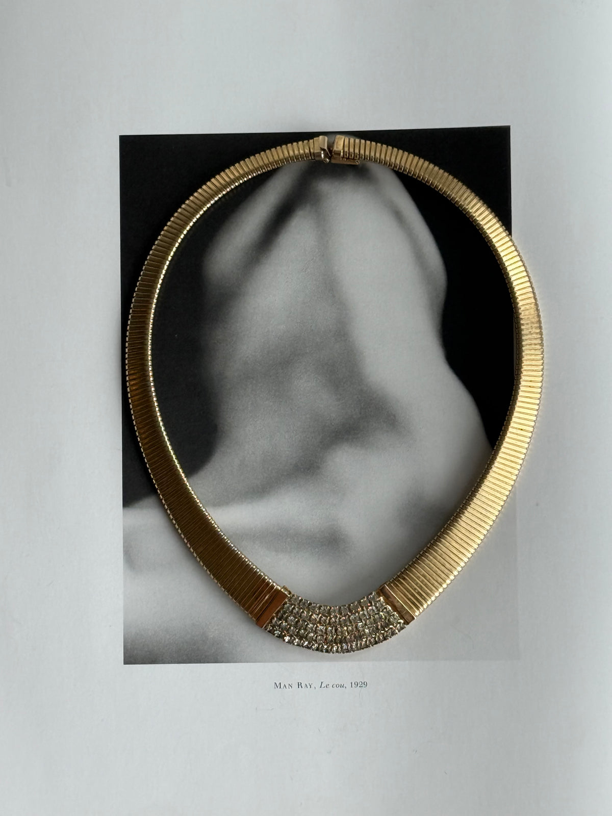 Vintage Gold-Tone Rhinestone Collar Necklace