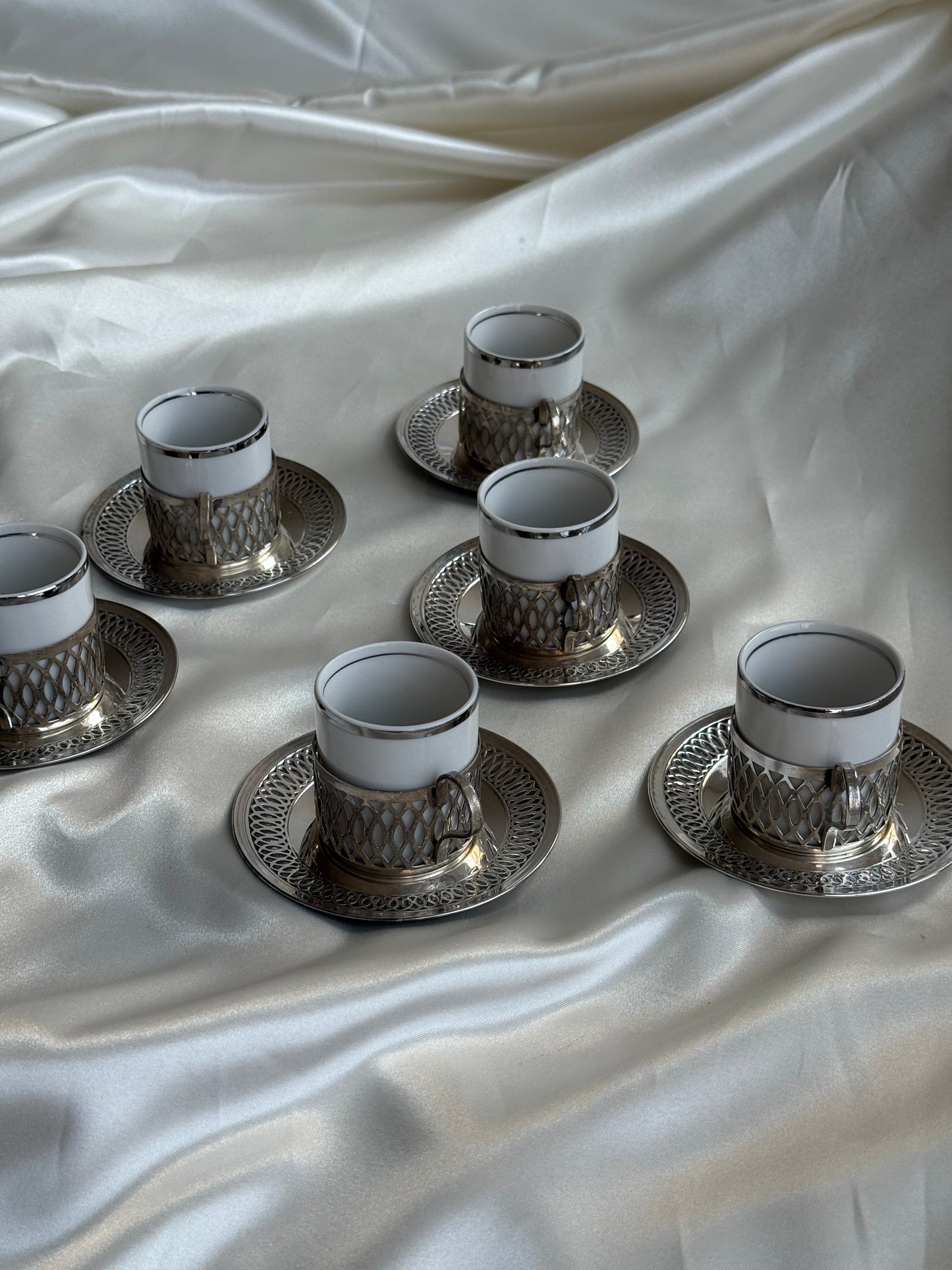 Vintage Silver-Plated Espresso Set — Set of 6