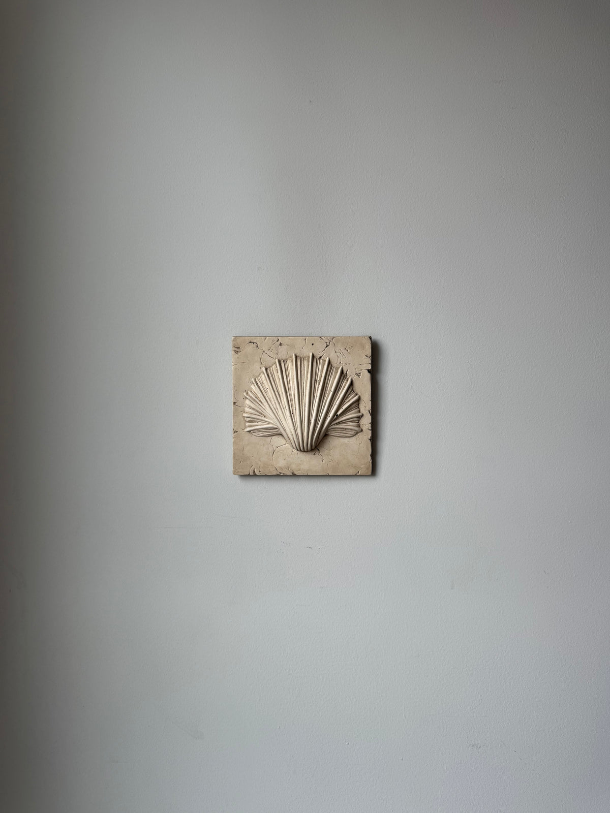 Vintage Sculptural Scallop Shell Wall Plaque