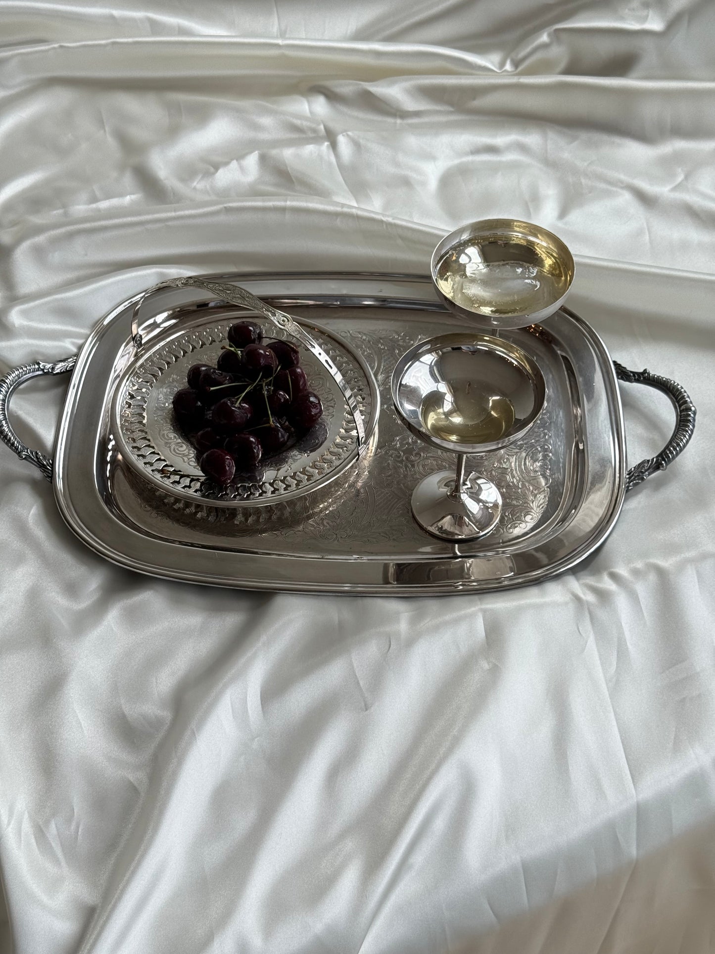 Vintage Viking Plate Silver-Plated Handled Basket