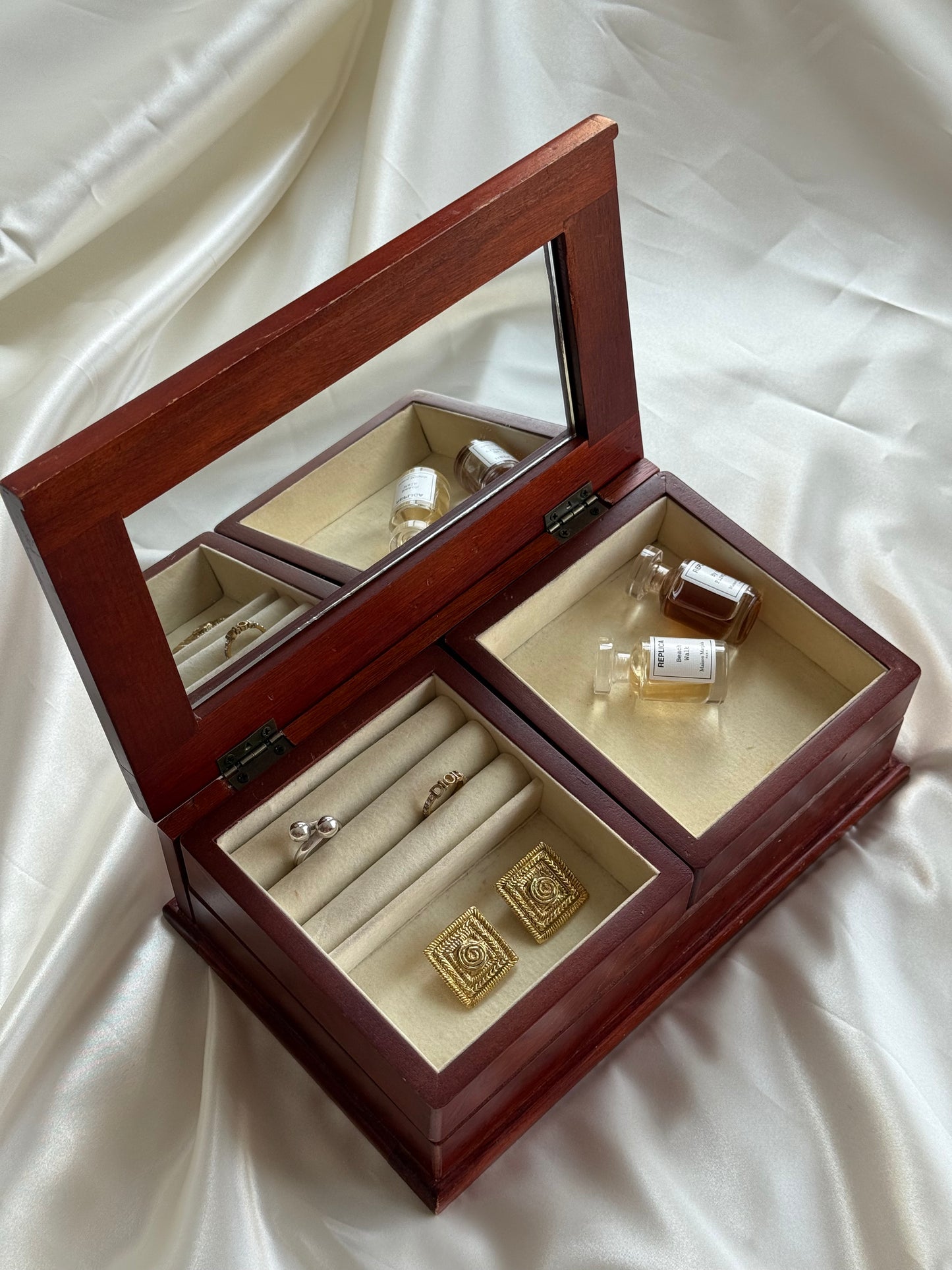 Vintage Burl Wood Jewelry Box