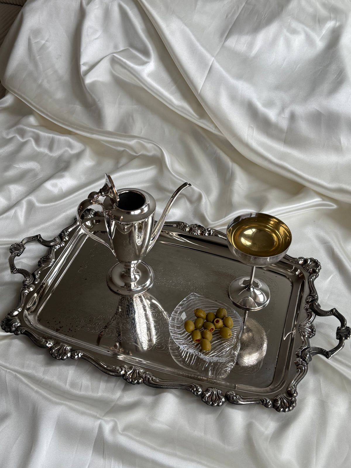 Vintage Silver-Plated Long-Spout Coffee Pot | Elegant Pedestal Design