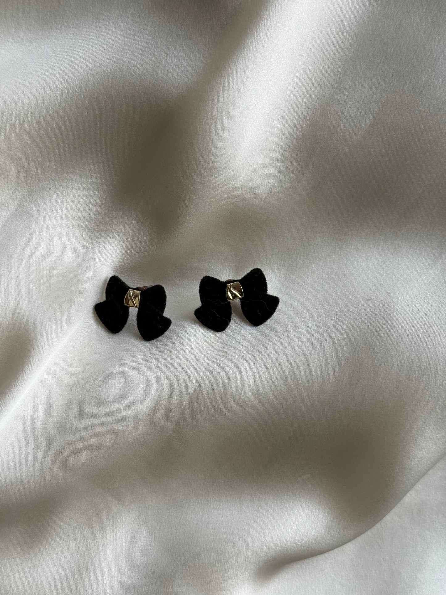 Vintage Velvet Bow Stud Earrings