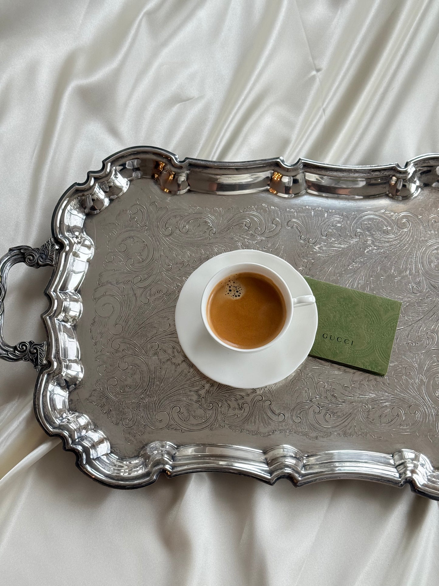 Set of 6 White Porcelain Cups & Saucers