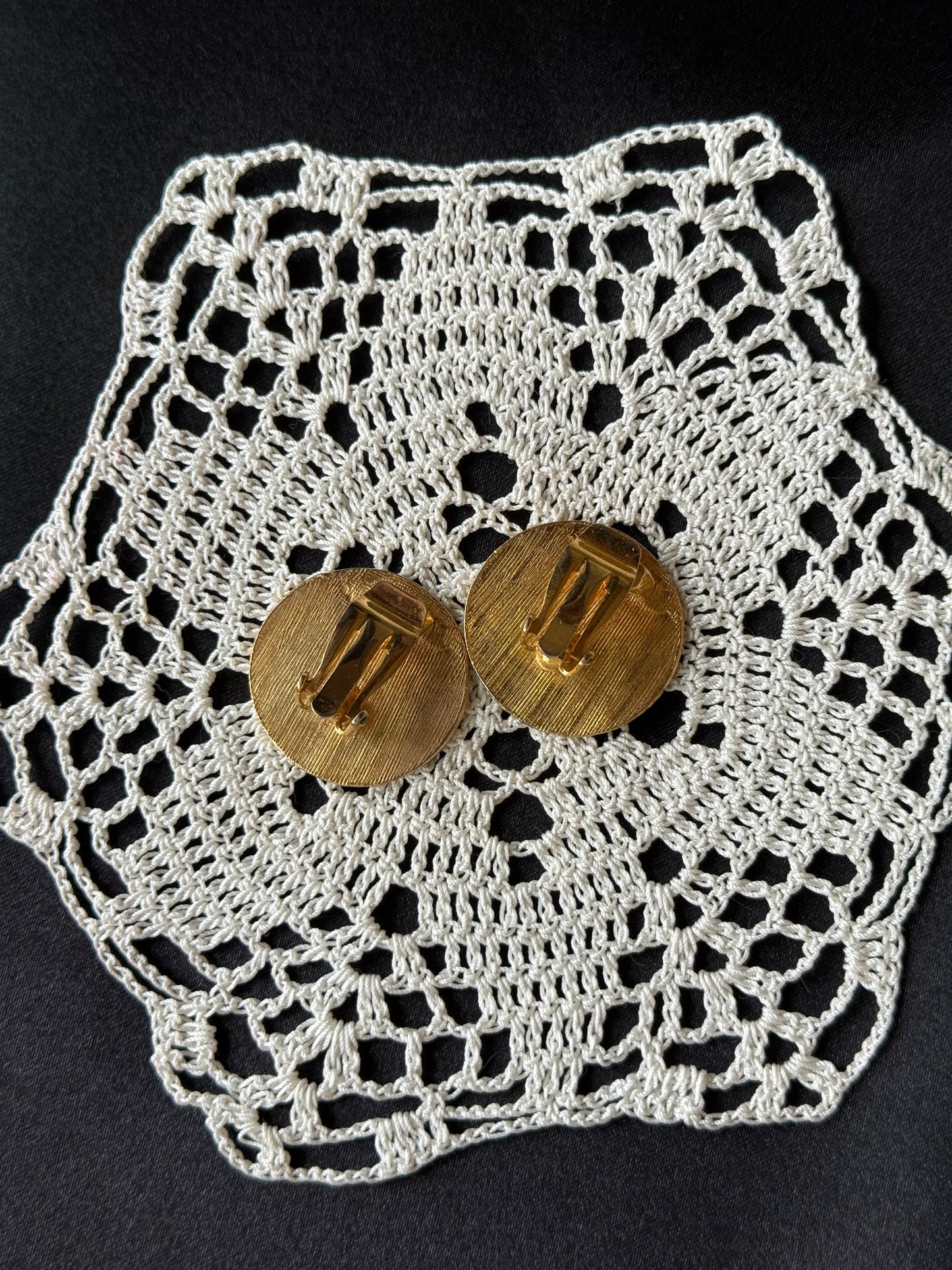 Vintage Textured Gold-Tone Clip-On Earrings